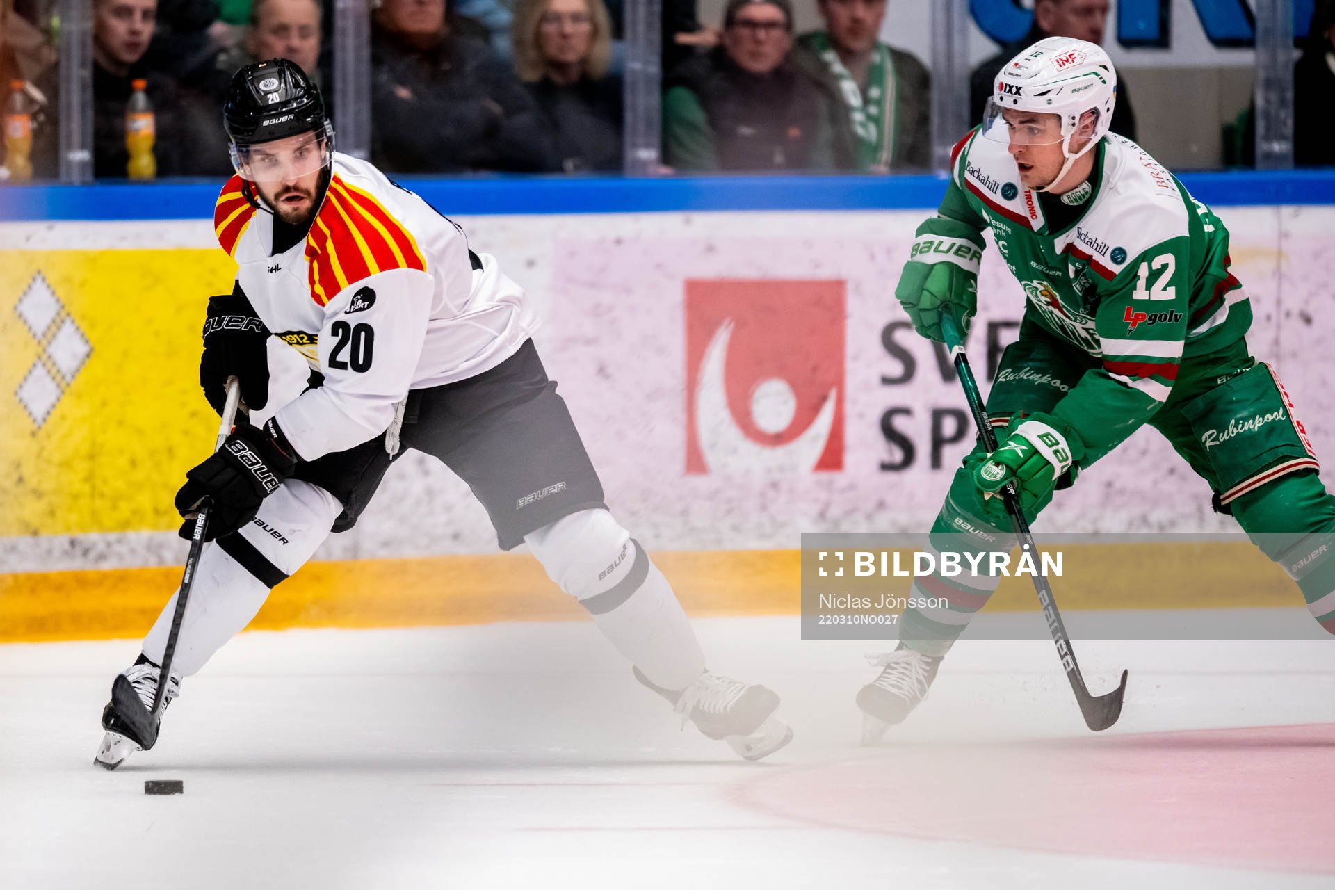 Brynäs Oula Palve och Rögles Brady Ferguson