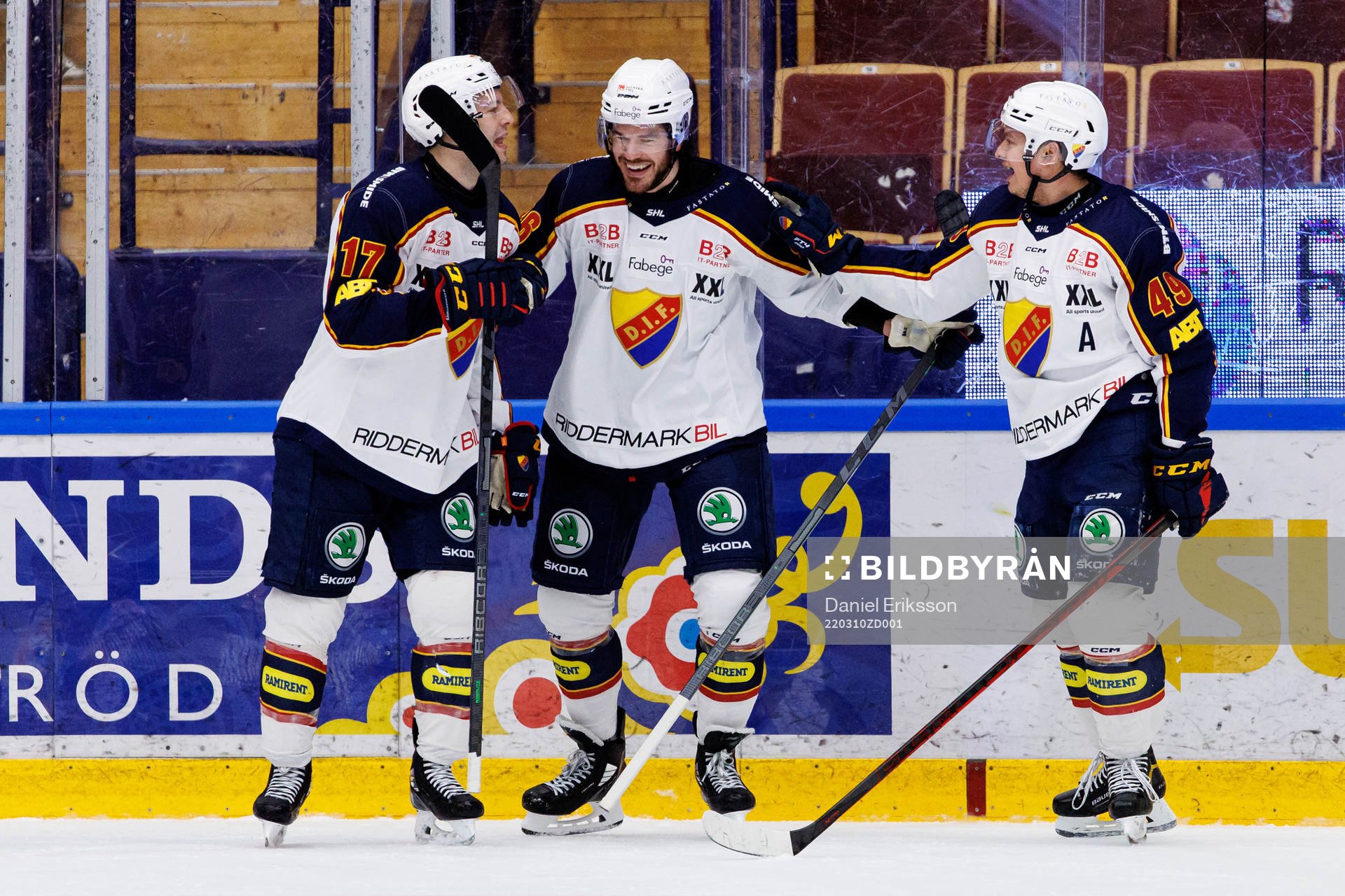 Djurgårdens Eric Gelinas jublar