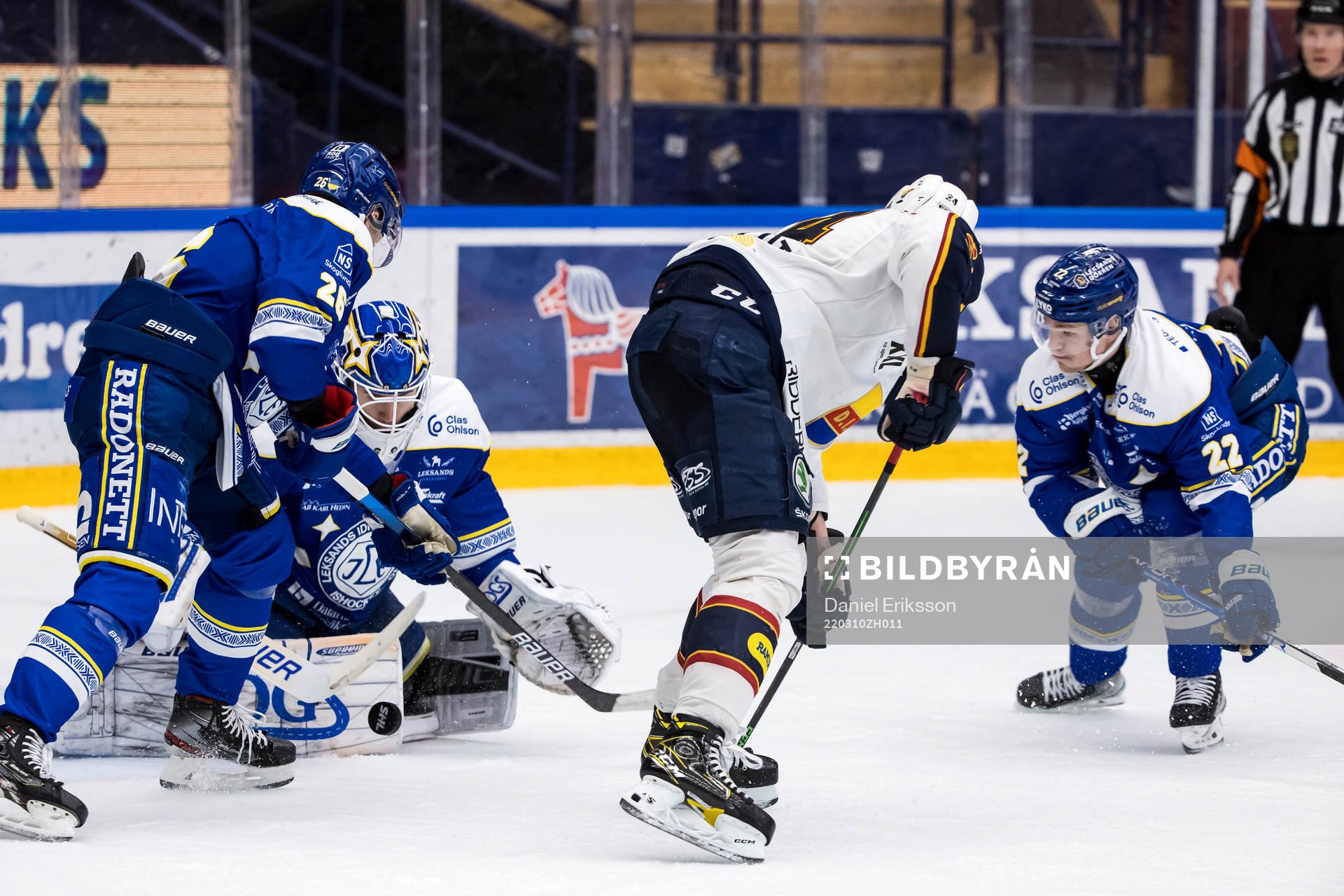 Leksands målvakt Kasimir Kaskisuo och Leksands Tobias