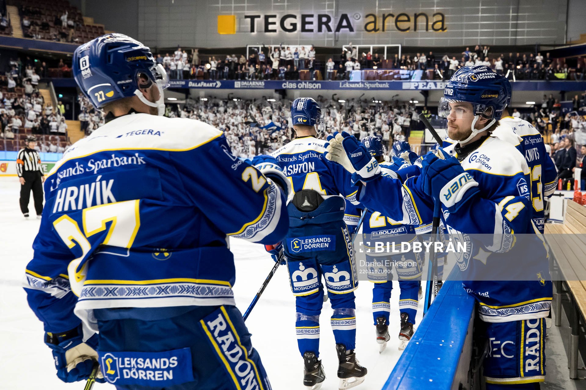Leksands spelarna jublar