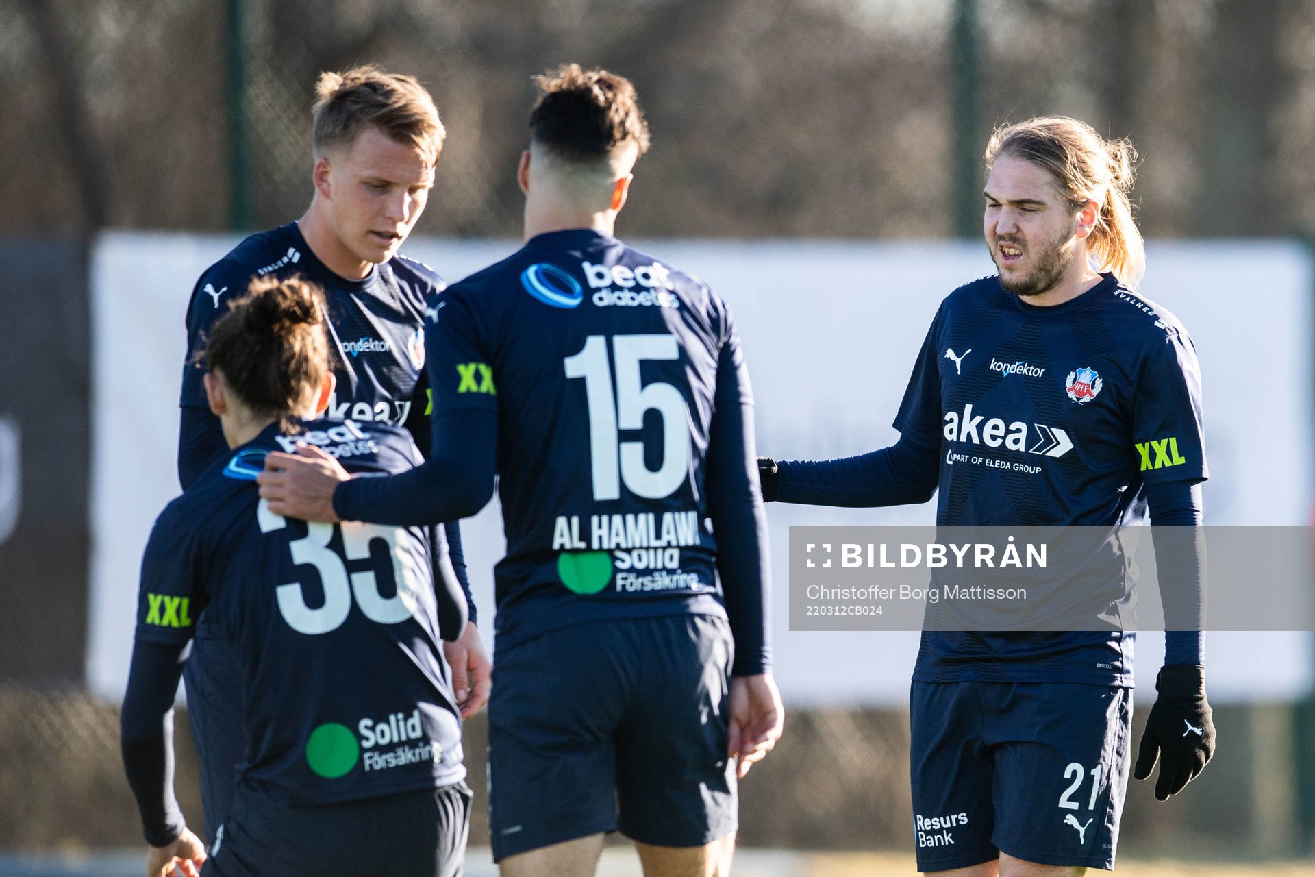 Helsingborgs Charlie Weberg jublar med lagkamrater