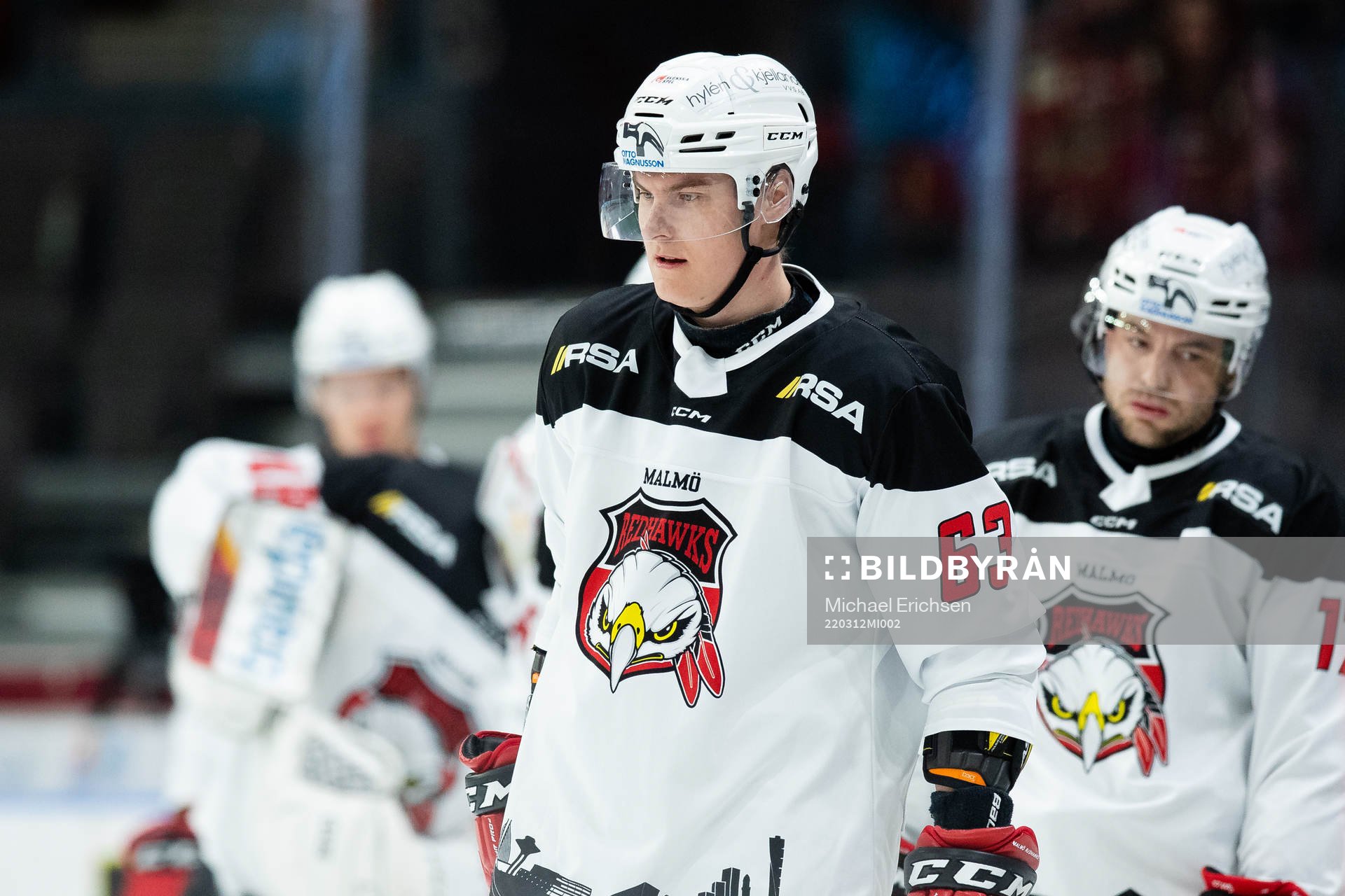 Malmö Redhawks Fredrik Händemark innan  ishockeymatchen i