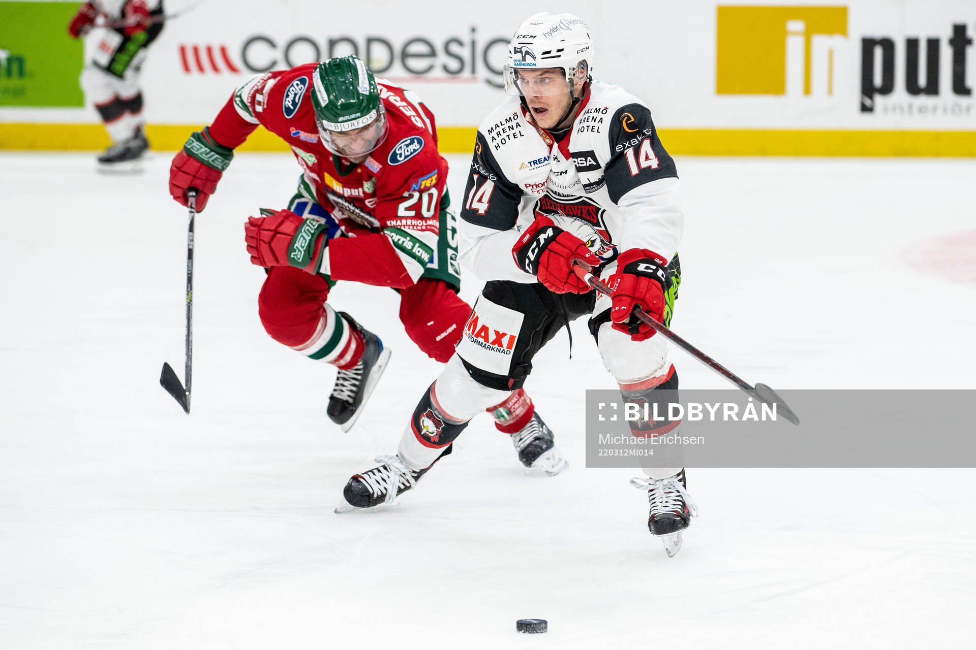 Malmö Redhawks Carl-Johan Lerby och Frölundas Joel