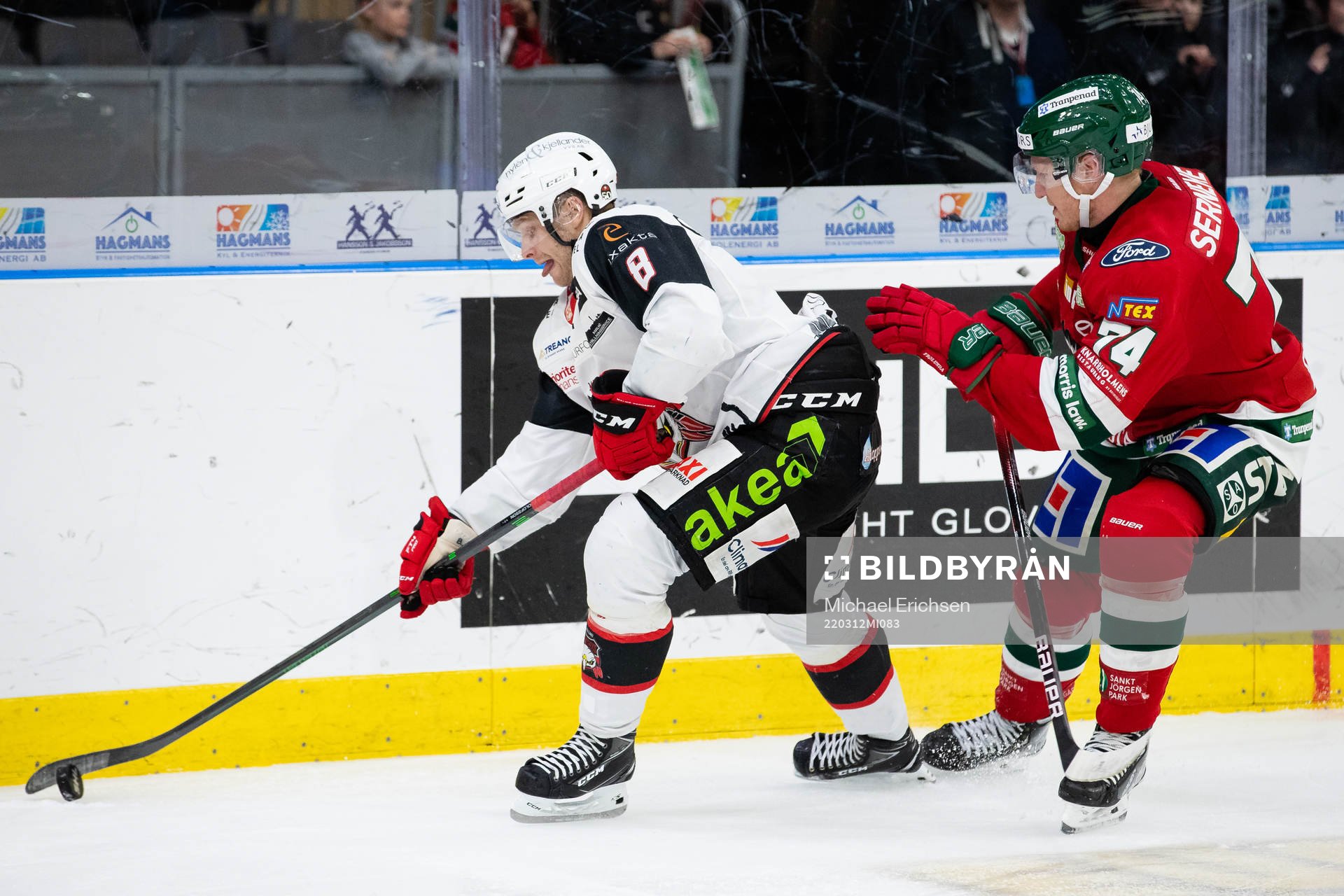 Malmö Redhawks Johan Olofsson och Frölundas Andreas