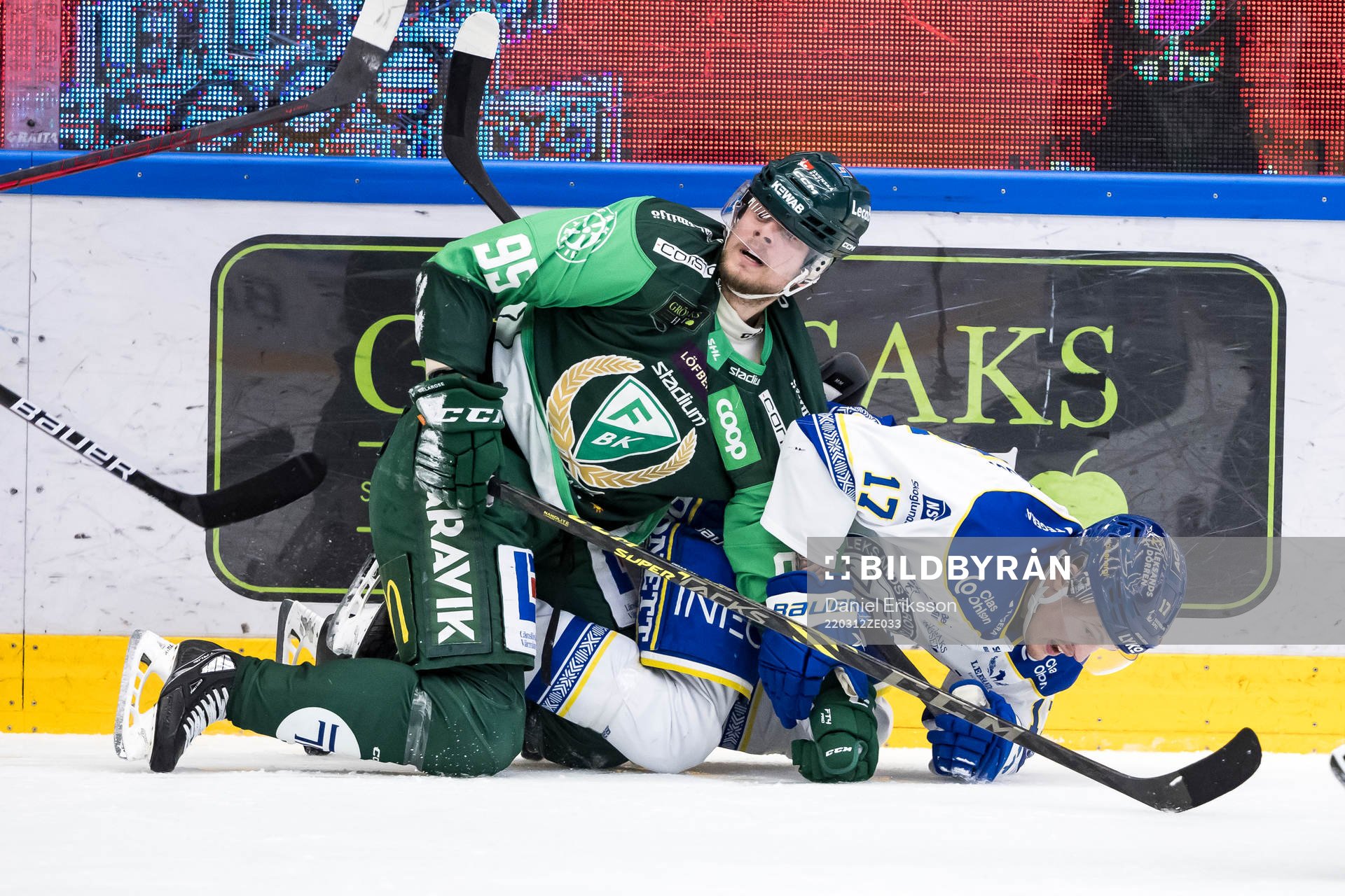 Leksands Linus Andersson och Färjestads Jacob de la Rose