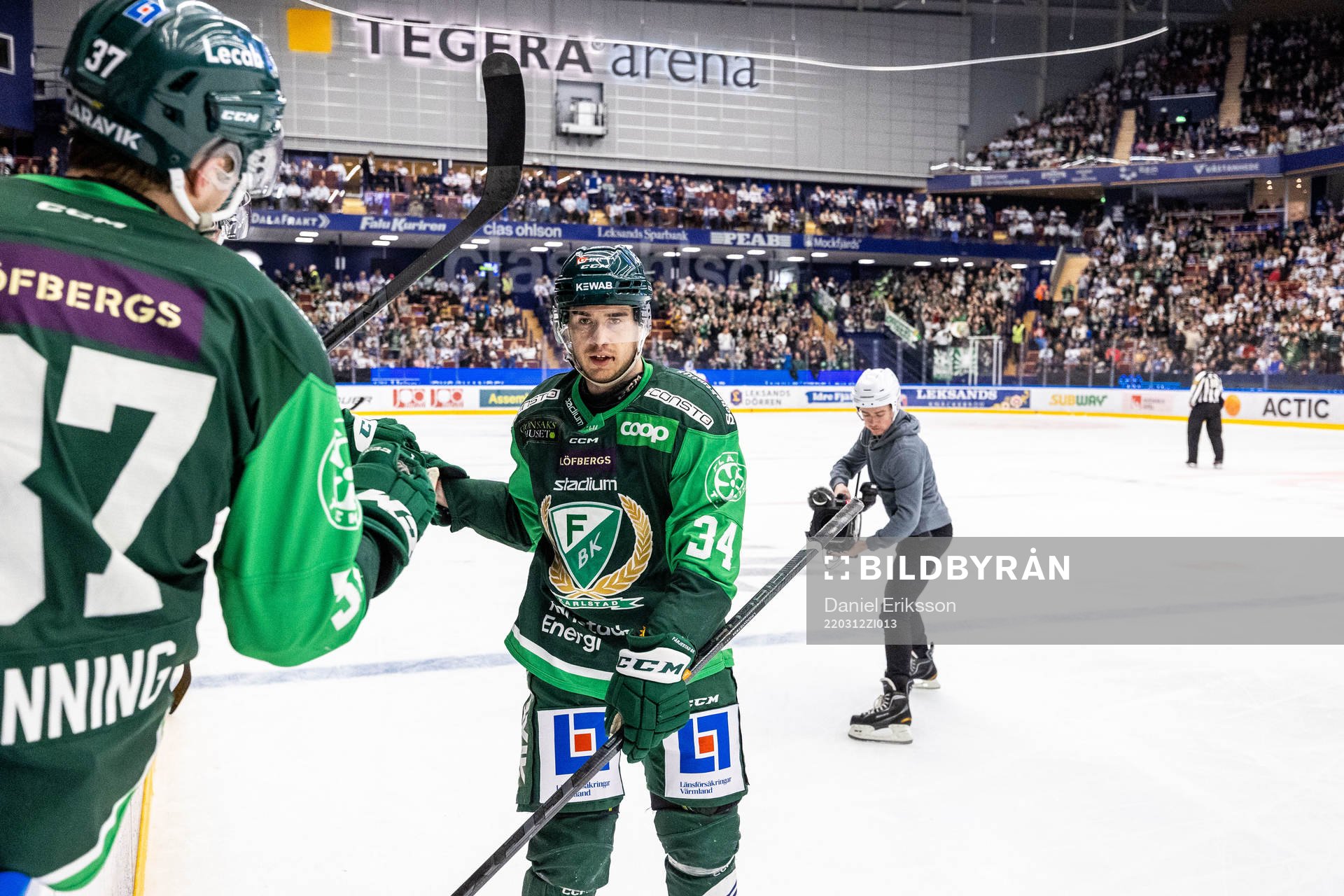 Färjestads Michael Lindqvist jublar