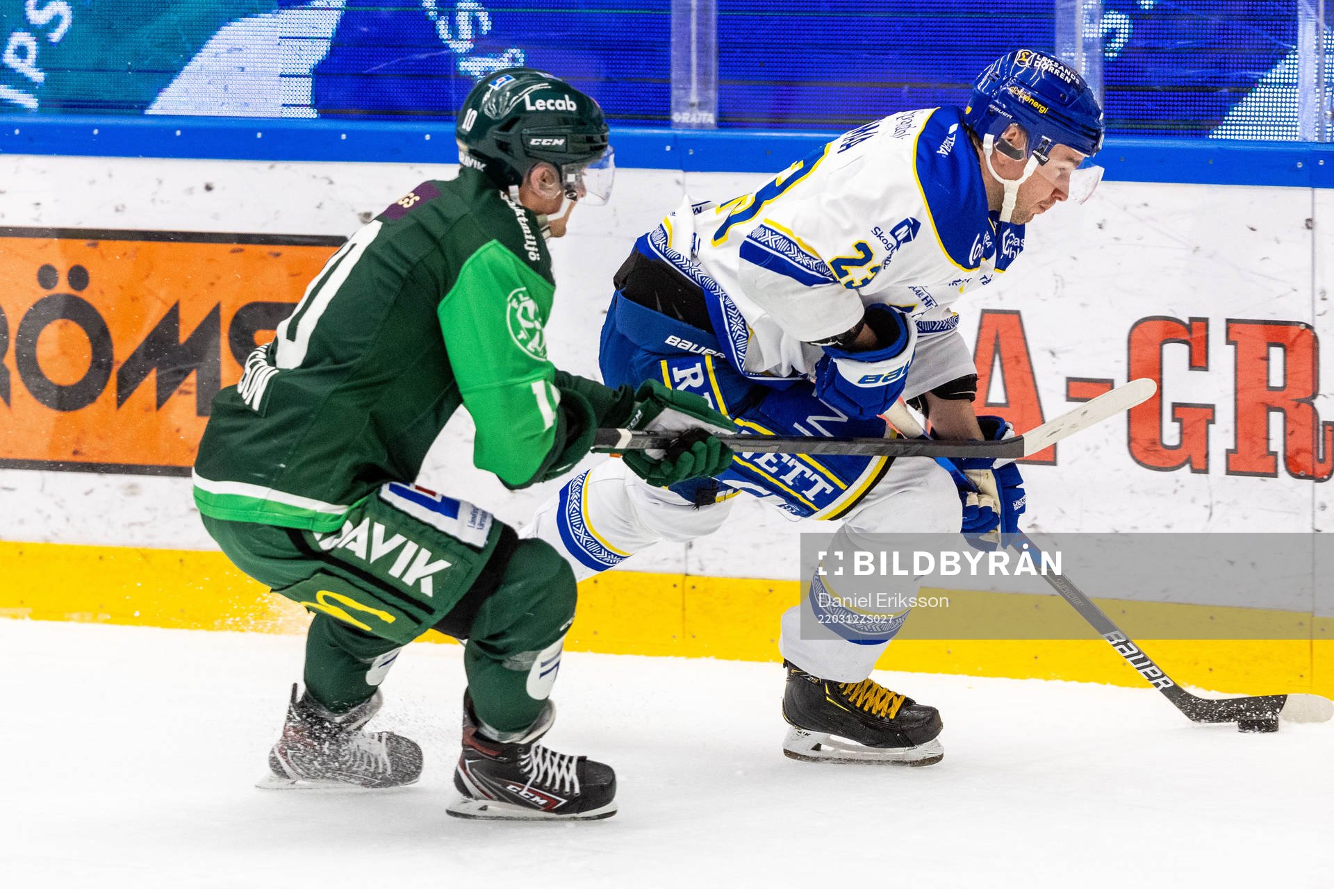 Färjestads Marcus Nilsson och Leksands Mikael Ruohomaa