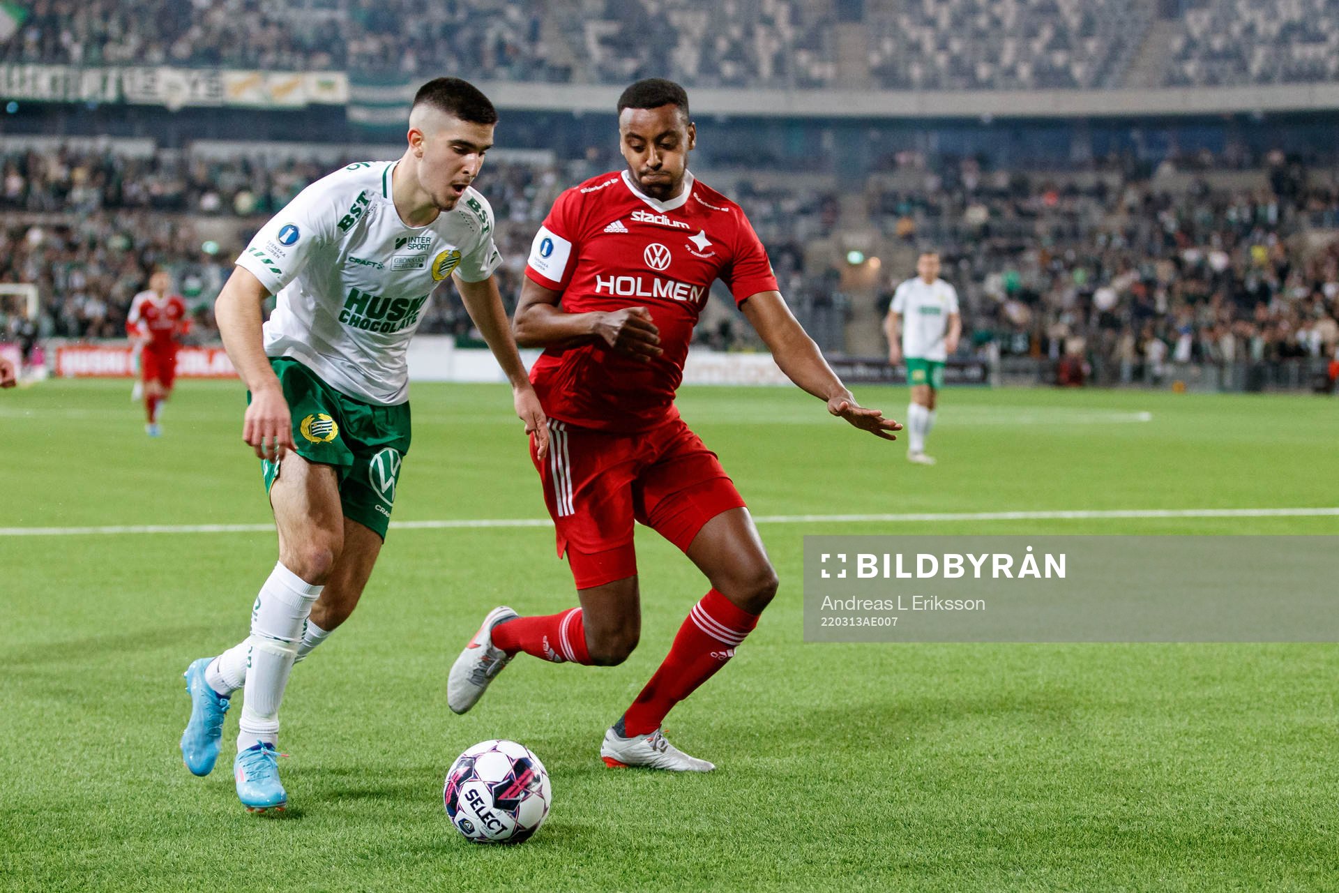 Hammarbys Mayckel Lahdo och IFK Norrköpings Theodore Rask