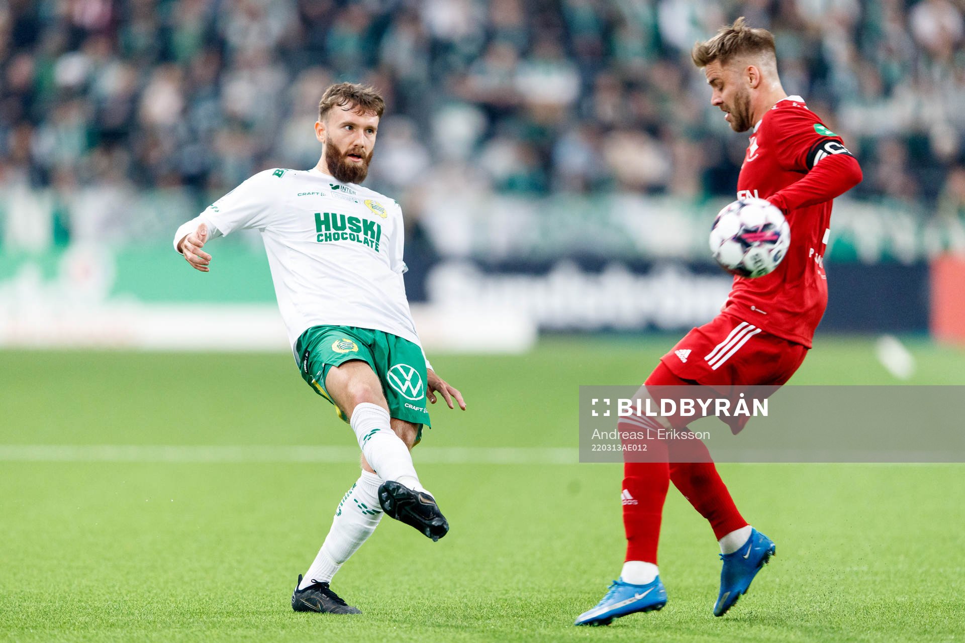 Hammarbys Simon Sandberg och IFK Norrköpings Christoffer