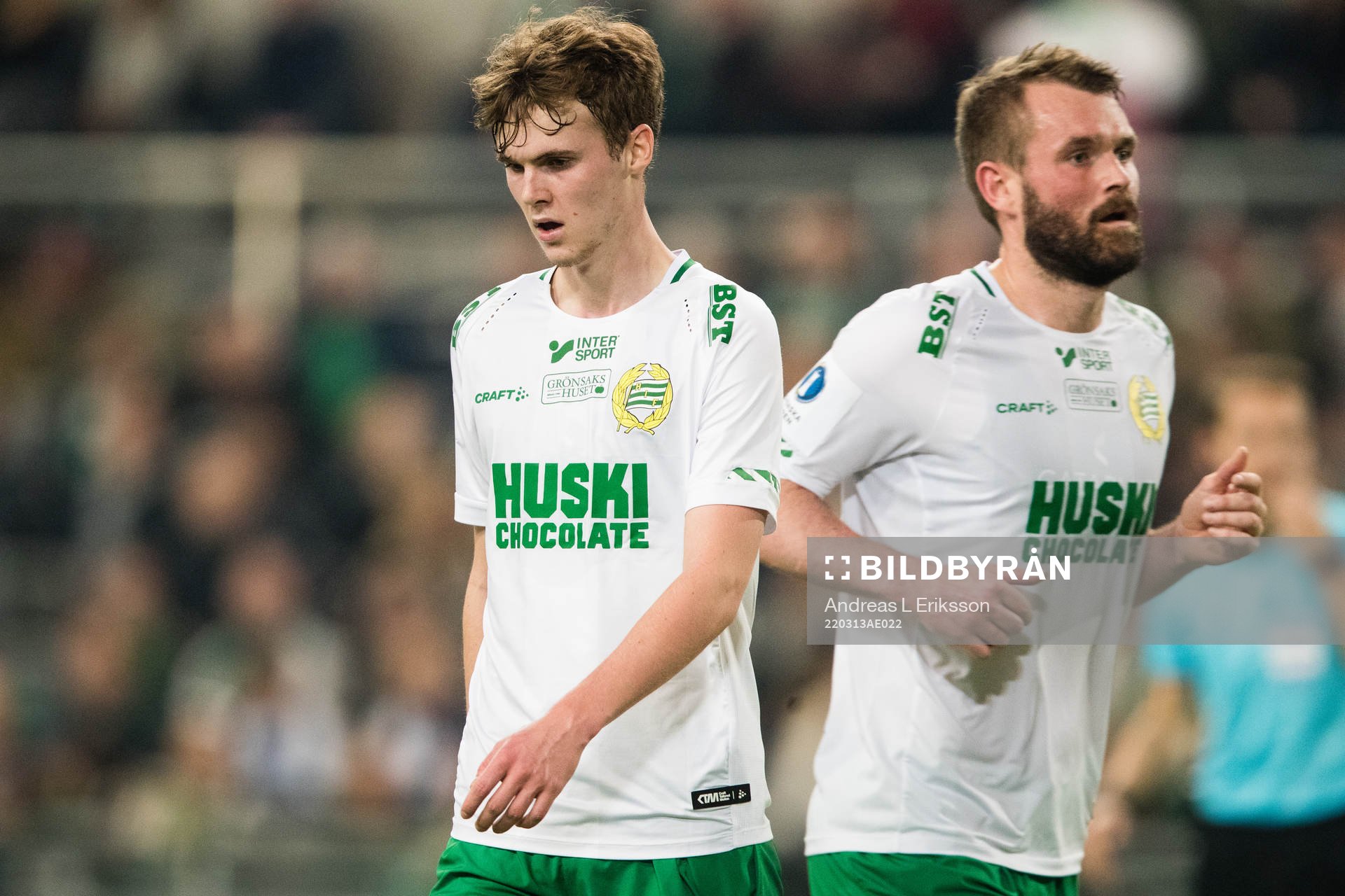 Hammarbys Williot Swedberg och Mads Fenger Nielsen deppar