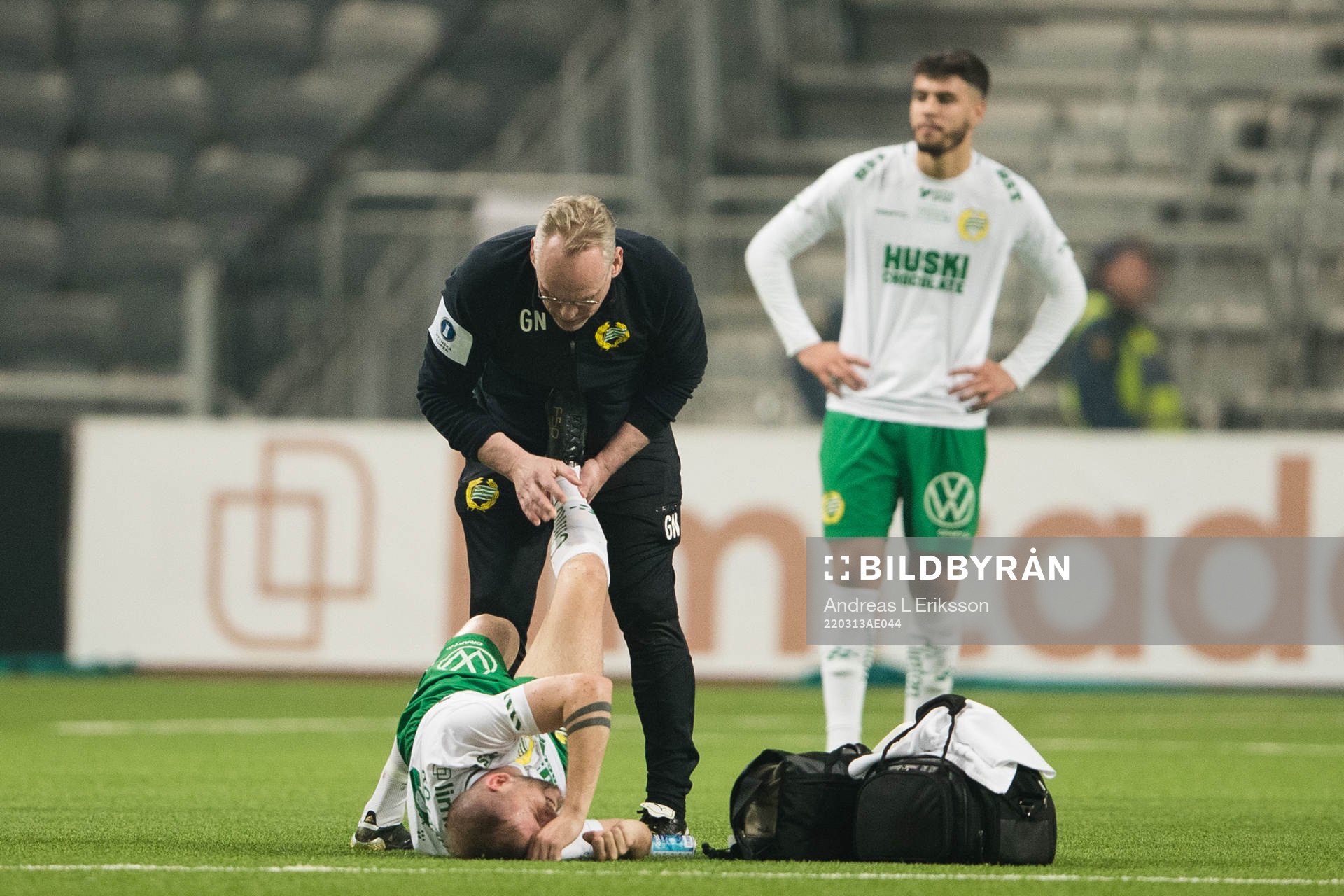 Hammarbys Darijan Bojanic med en befarad skada