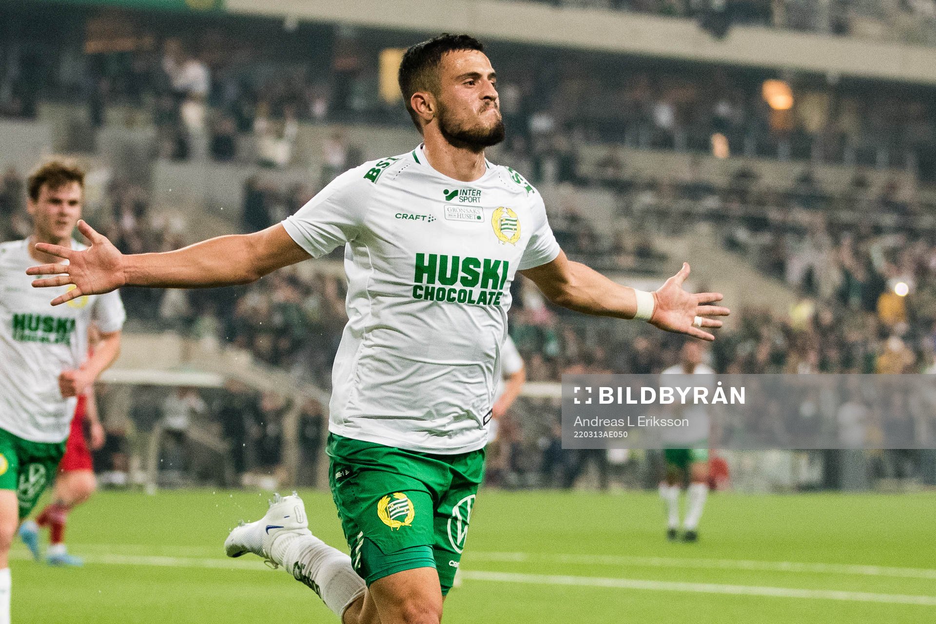 Hammarbys Astrit Selmani jublar