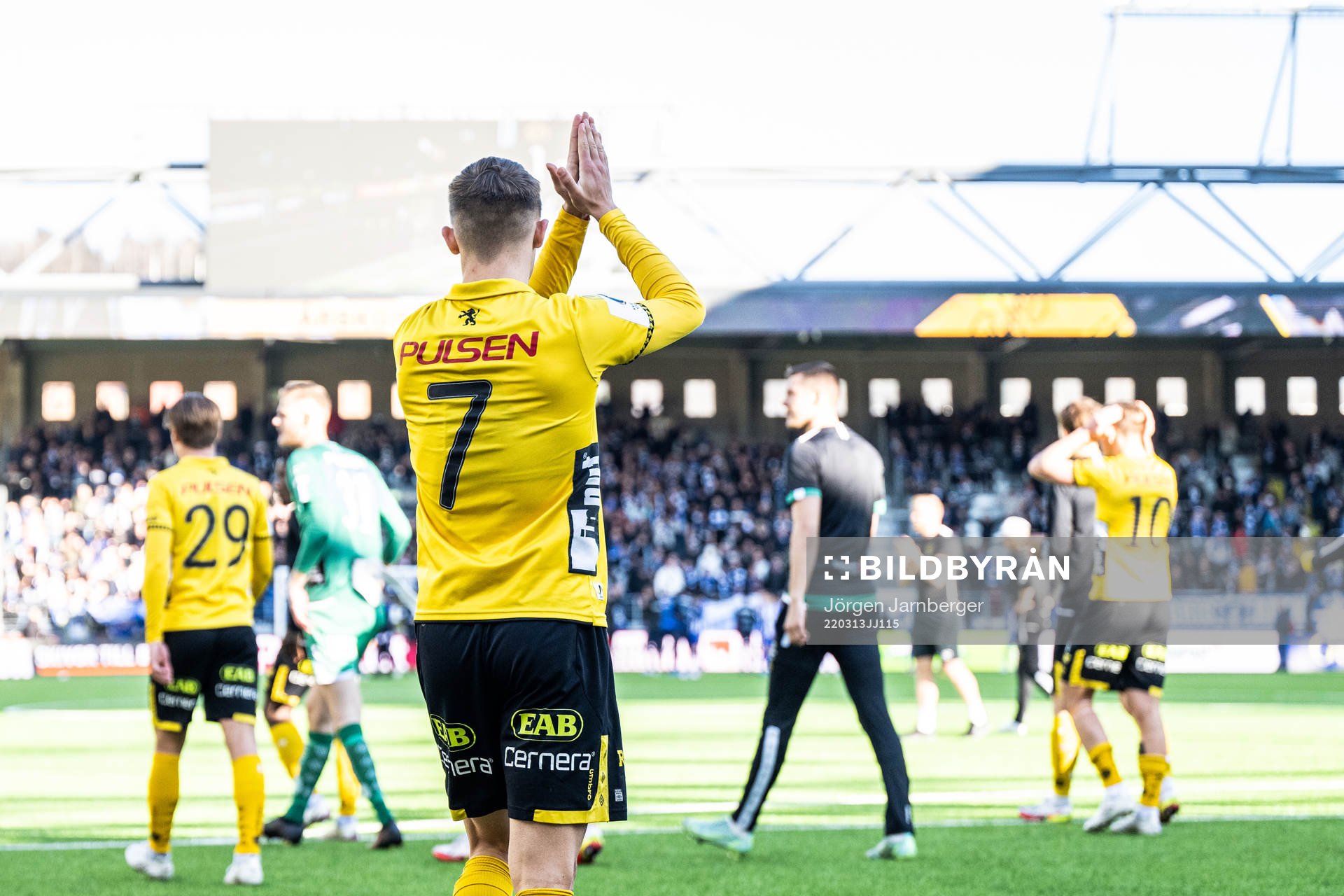 Elfsborgs Jacob Ondrejka jublar under kvartsfinalen i Svenska Cupen mellan Elfsborg och IFK Göteborg den 13 mars 2022 i Borås.