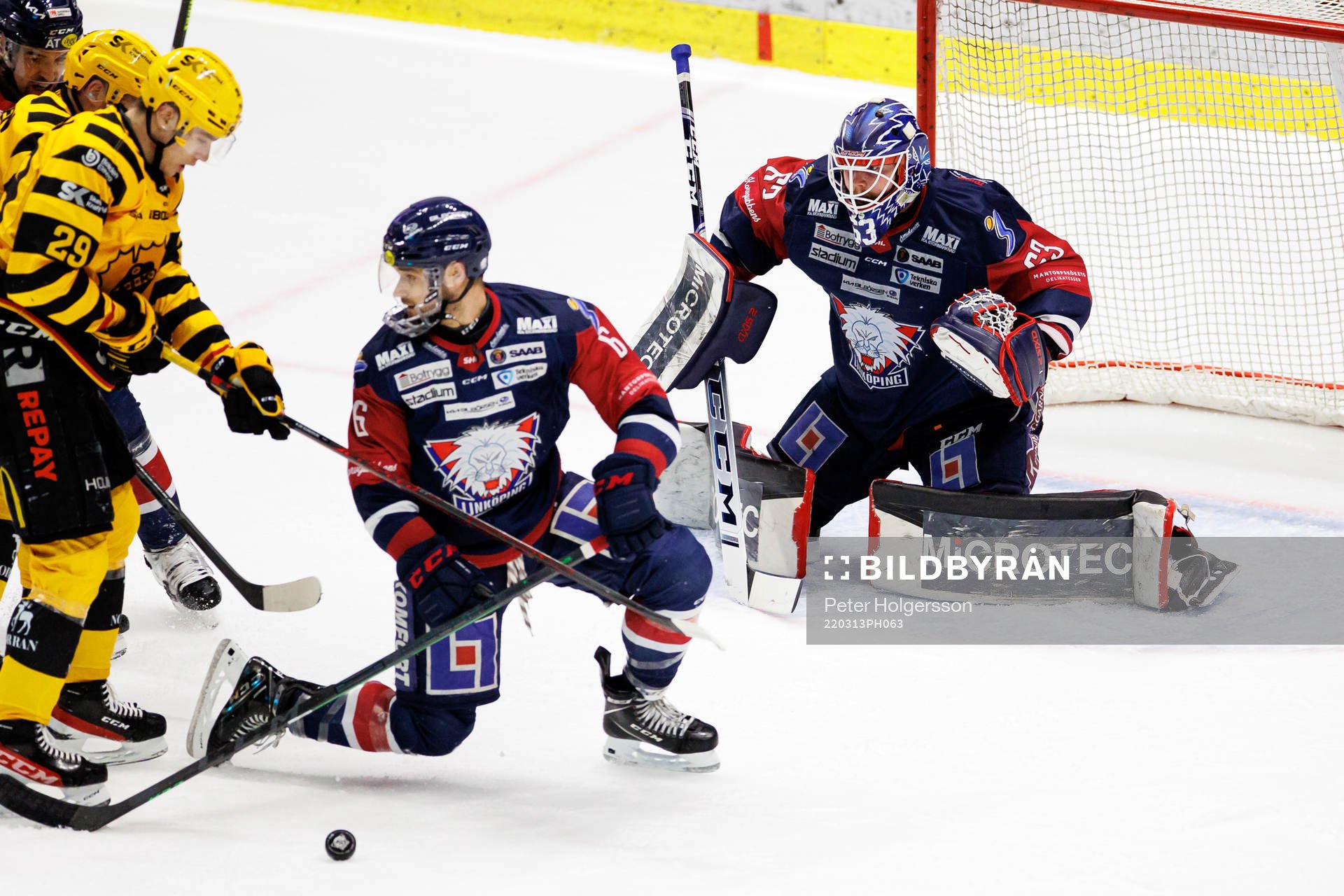 Linköpings Craig Shira och målvakt Marcus Högberg