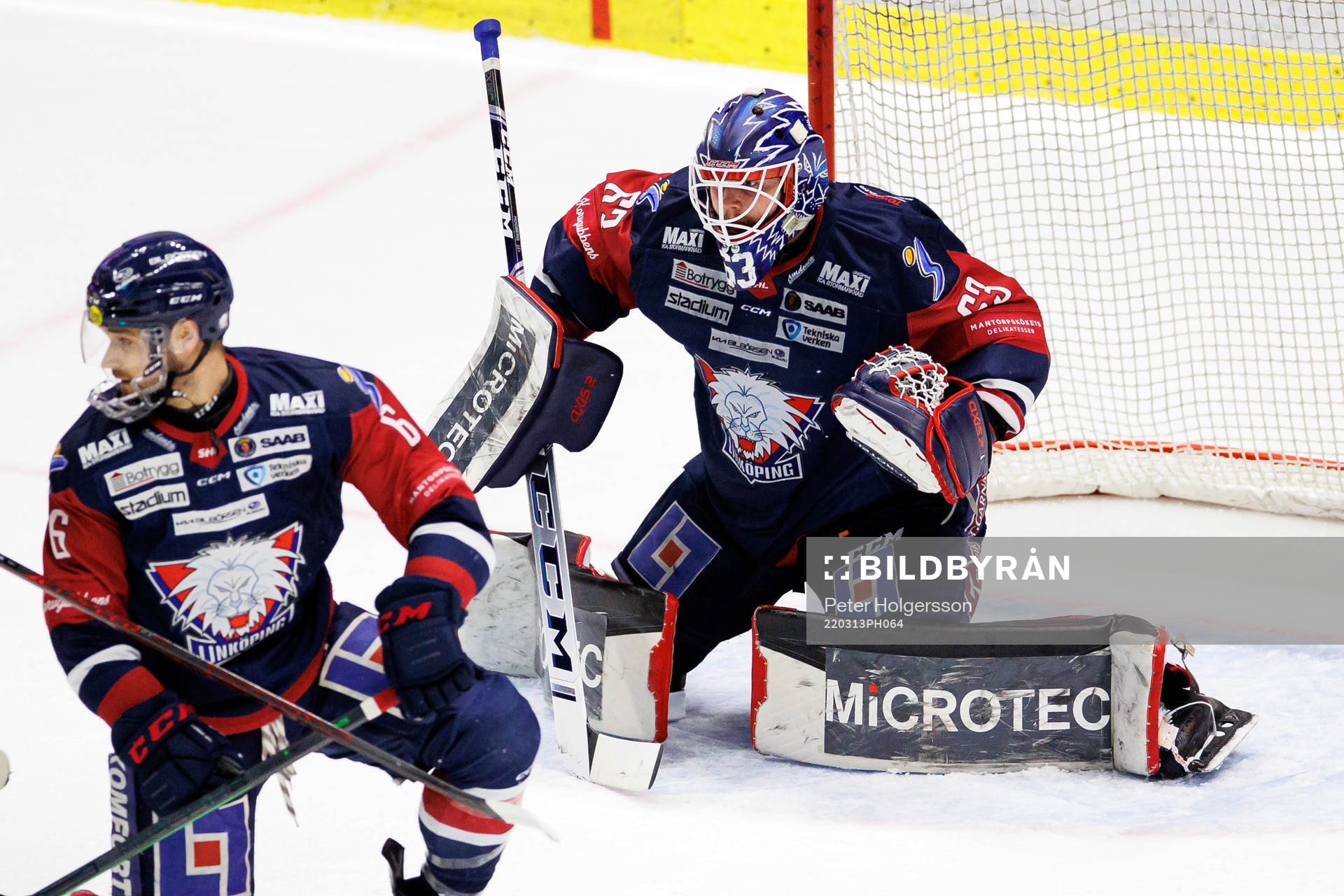 Linköpings Craig Shira och målvakt Marcus Högberg