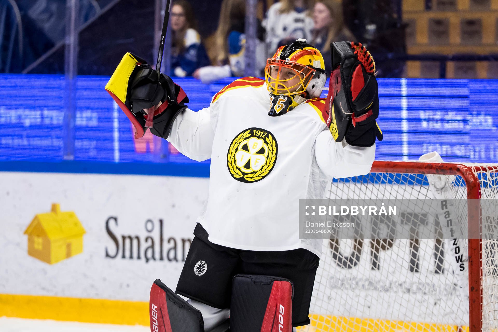 Brynäs målvakt Ellen Johnsson jublar