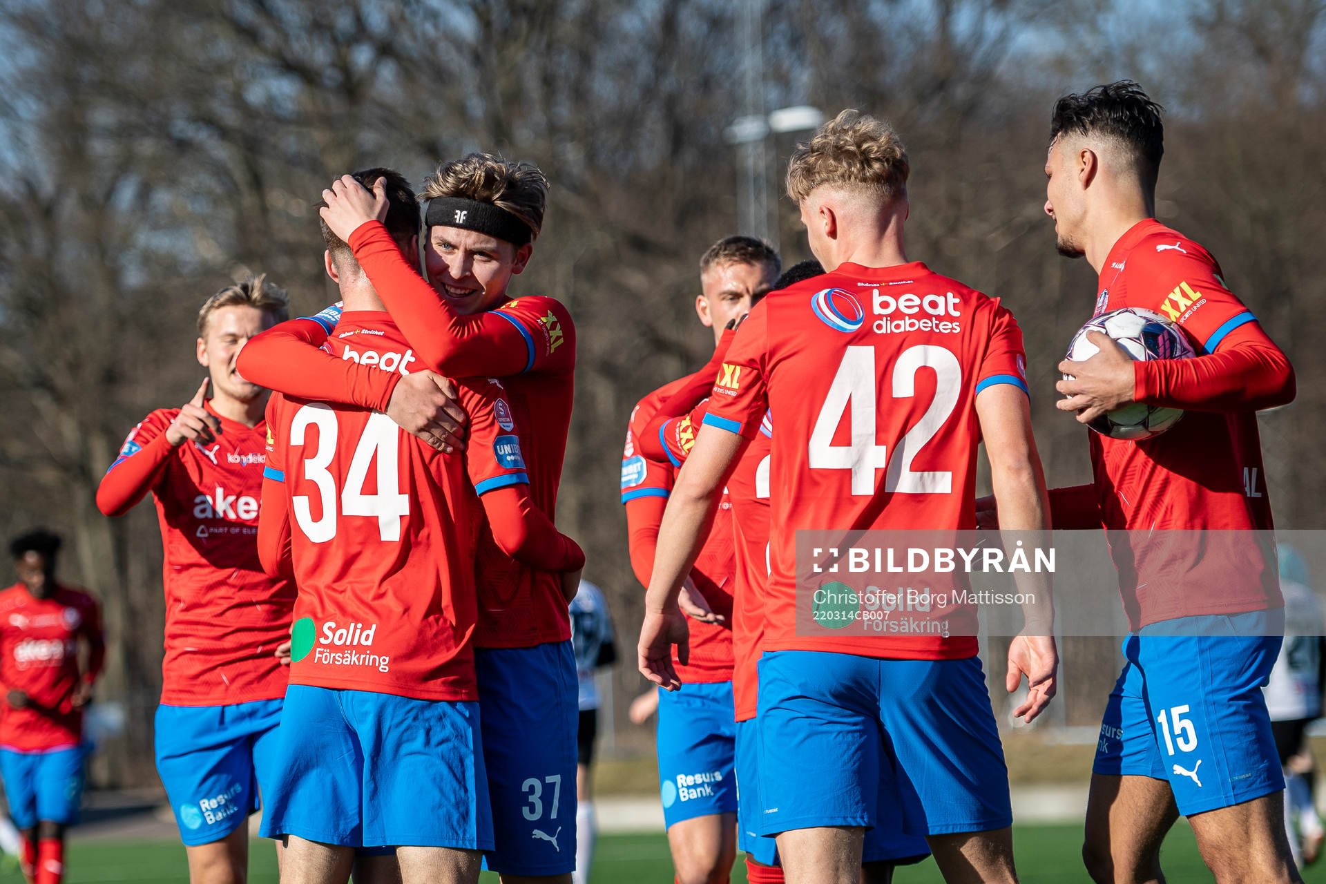 Helsingborgs spelare jublar