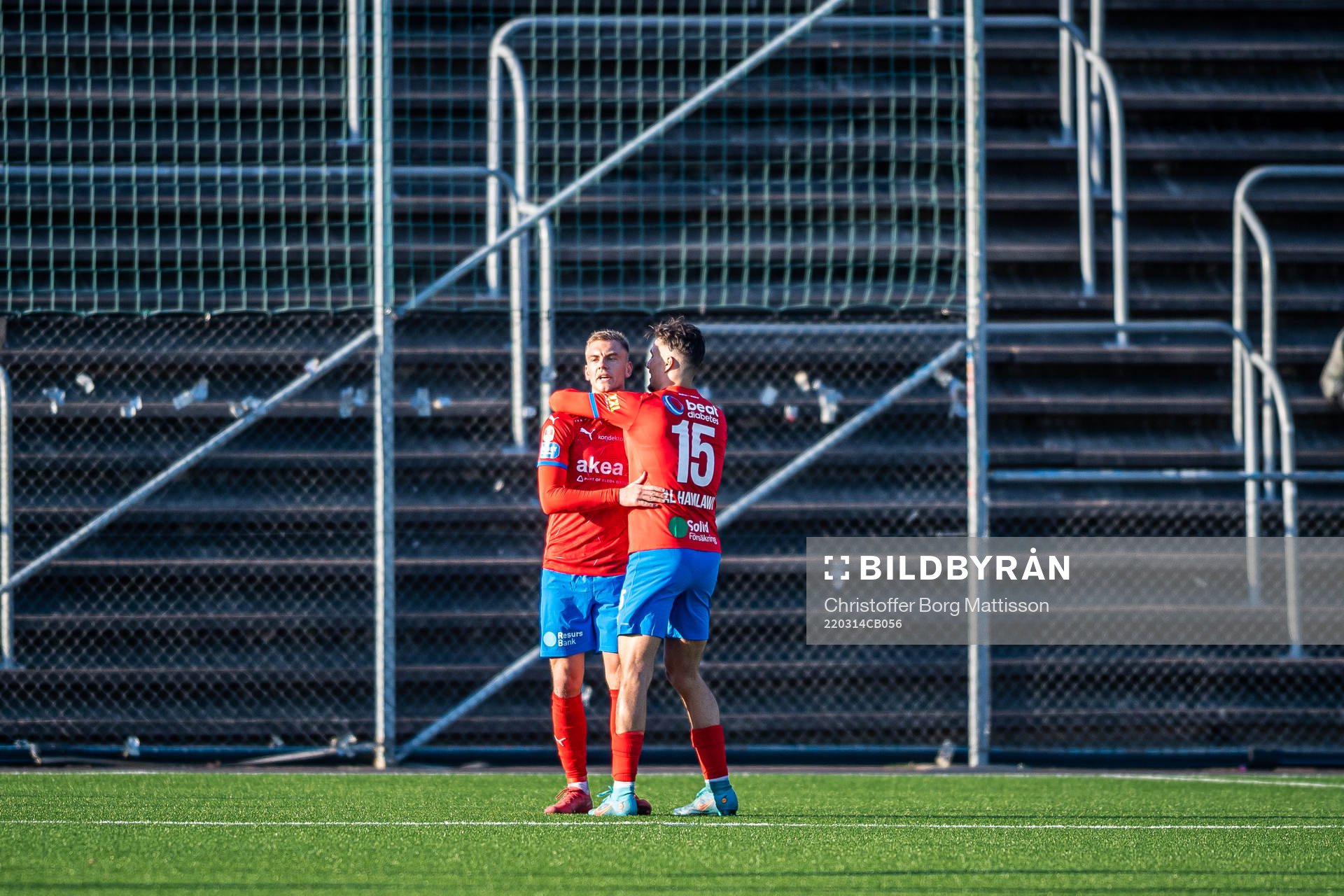 Helsingborgs Dennis Olsson och Assad Al Hamlawi jublar
