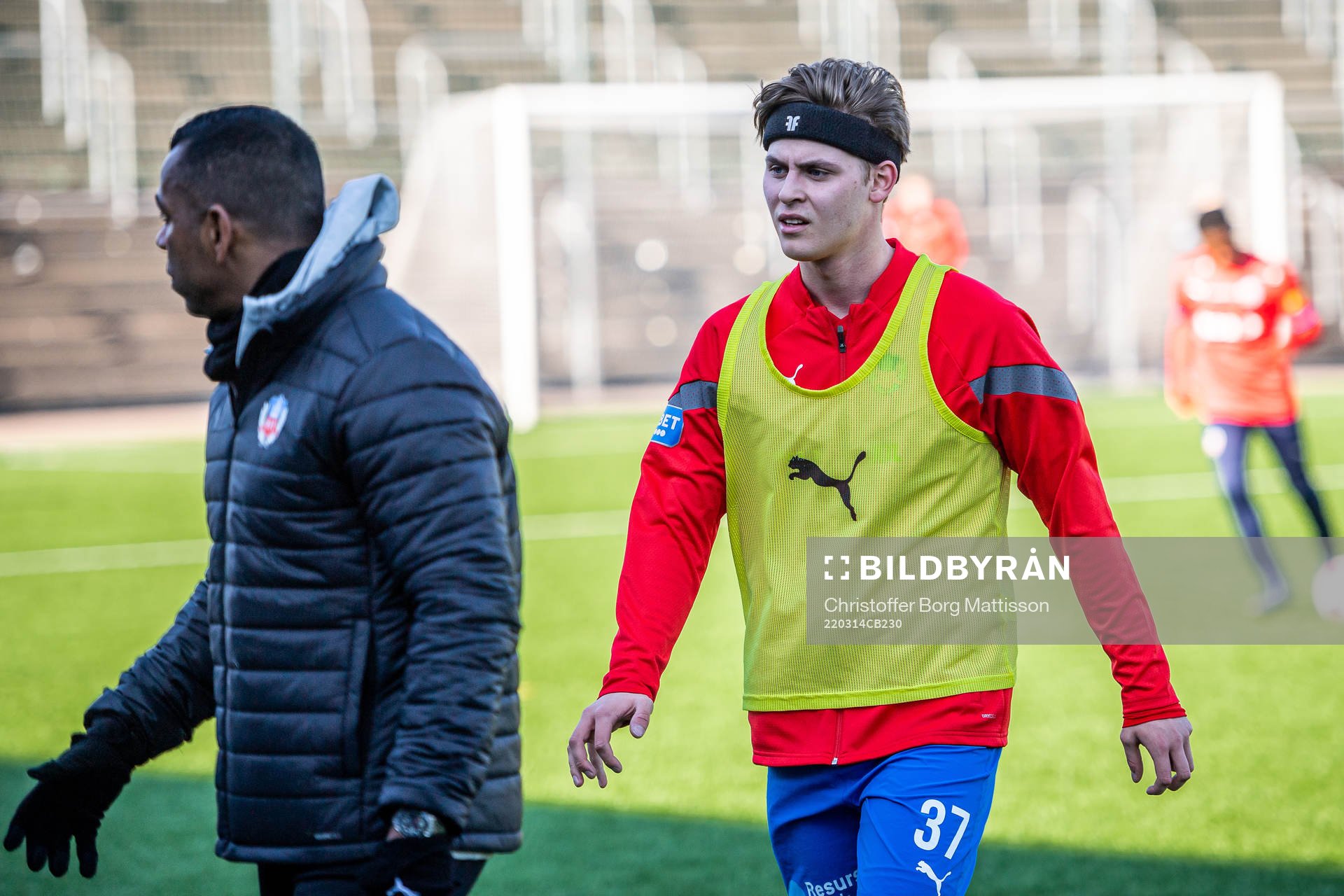 Helsingborgs Daniel Bergman inför fotbollsmatchen i U21 Allsvenskan mellan Helsingborg och Landskrona den 14 mars 2022 i Helsingborg.