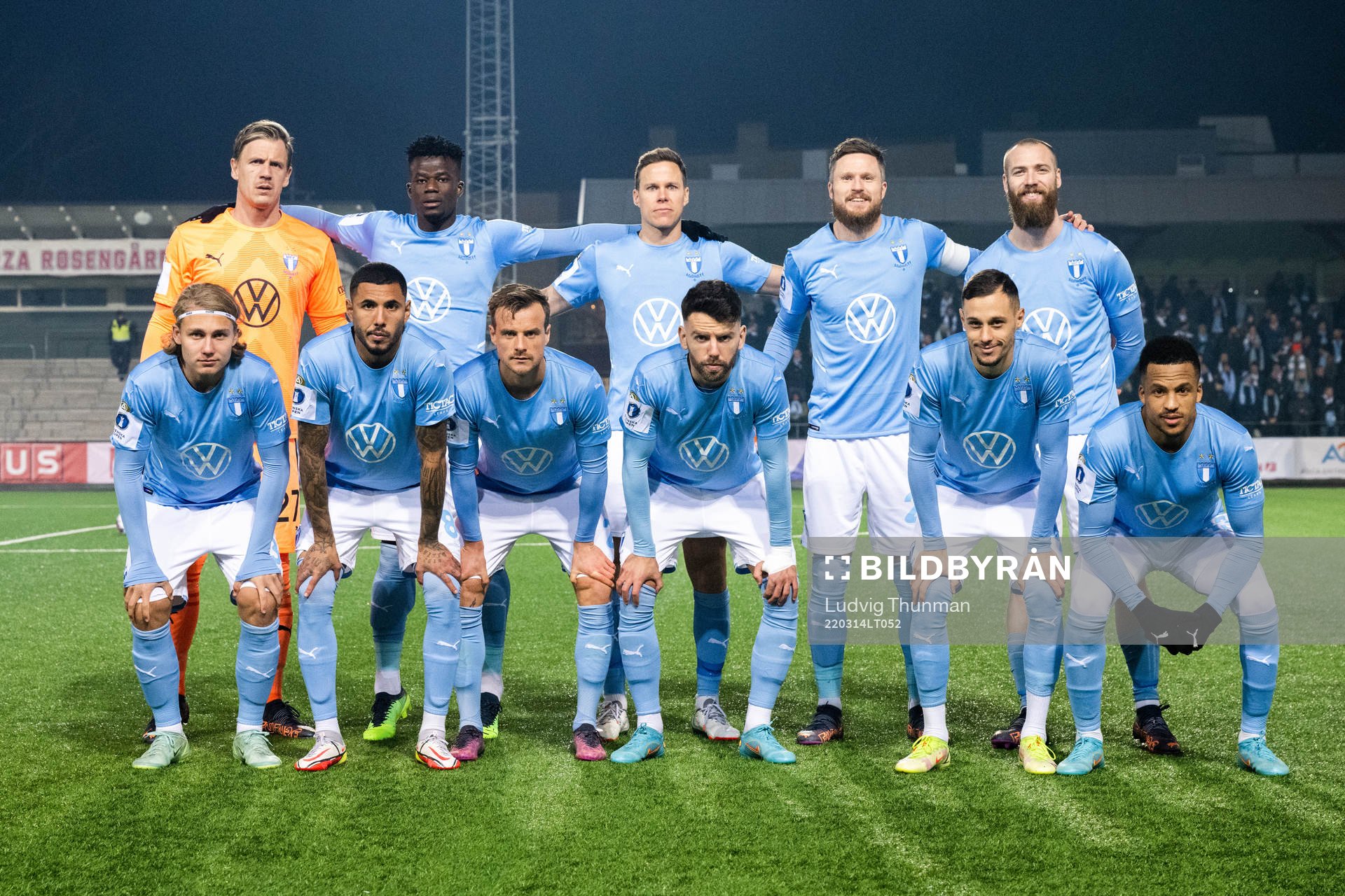 Malmö FFs målvakt Johan Dahlin, Malik Abubakari, Niklas