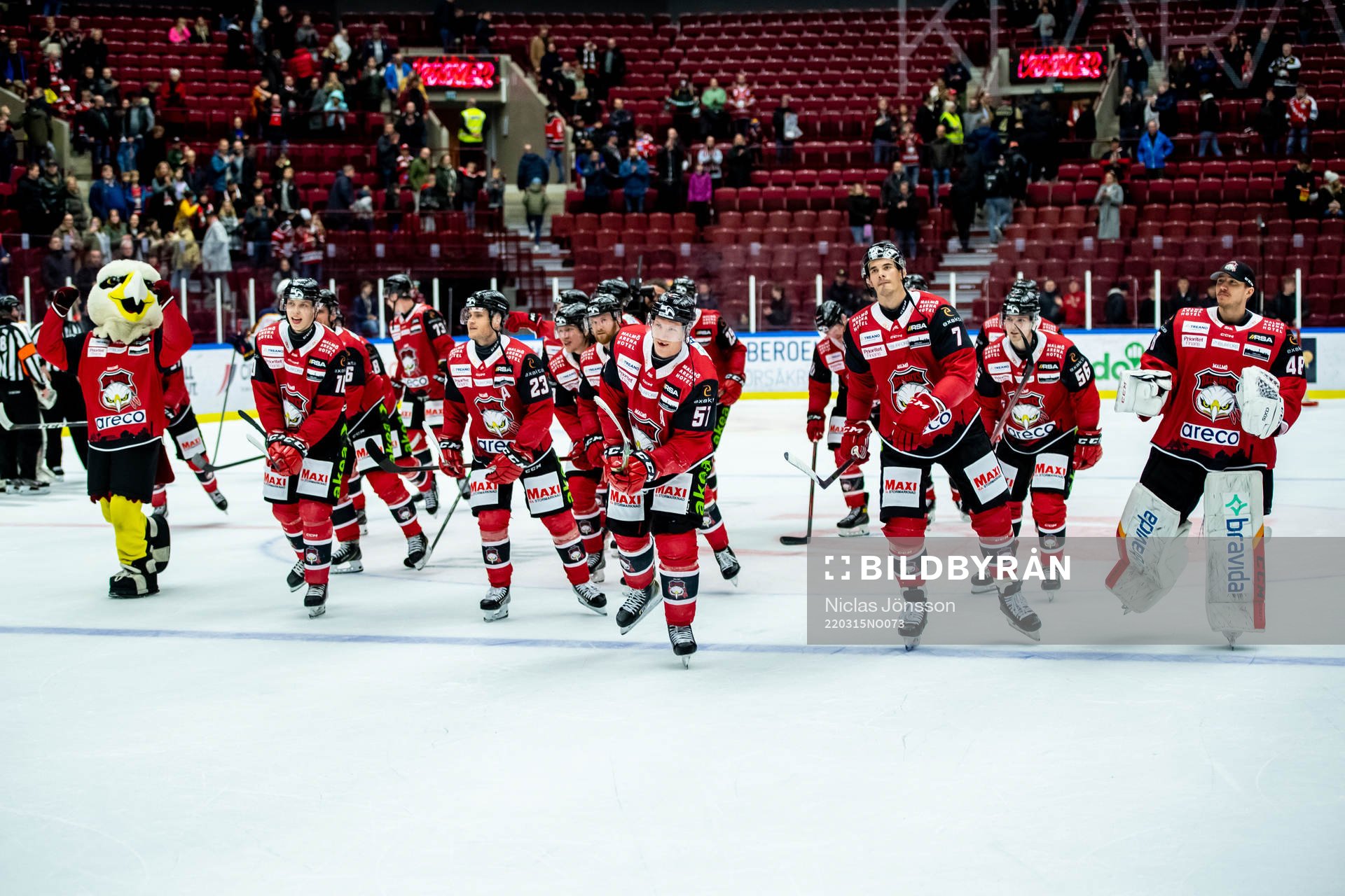 Malmö Redhawks spelarna jublar