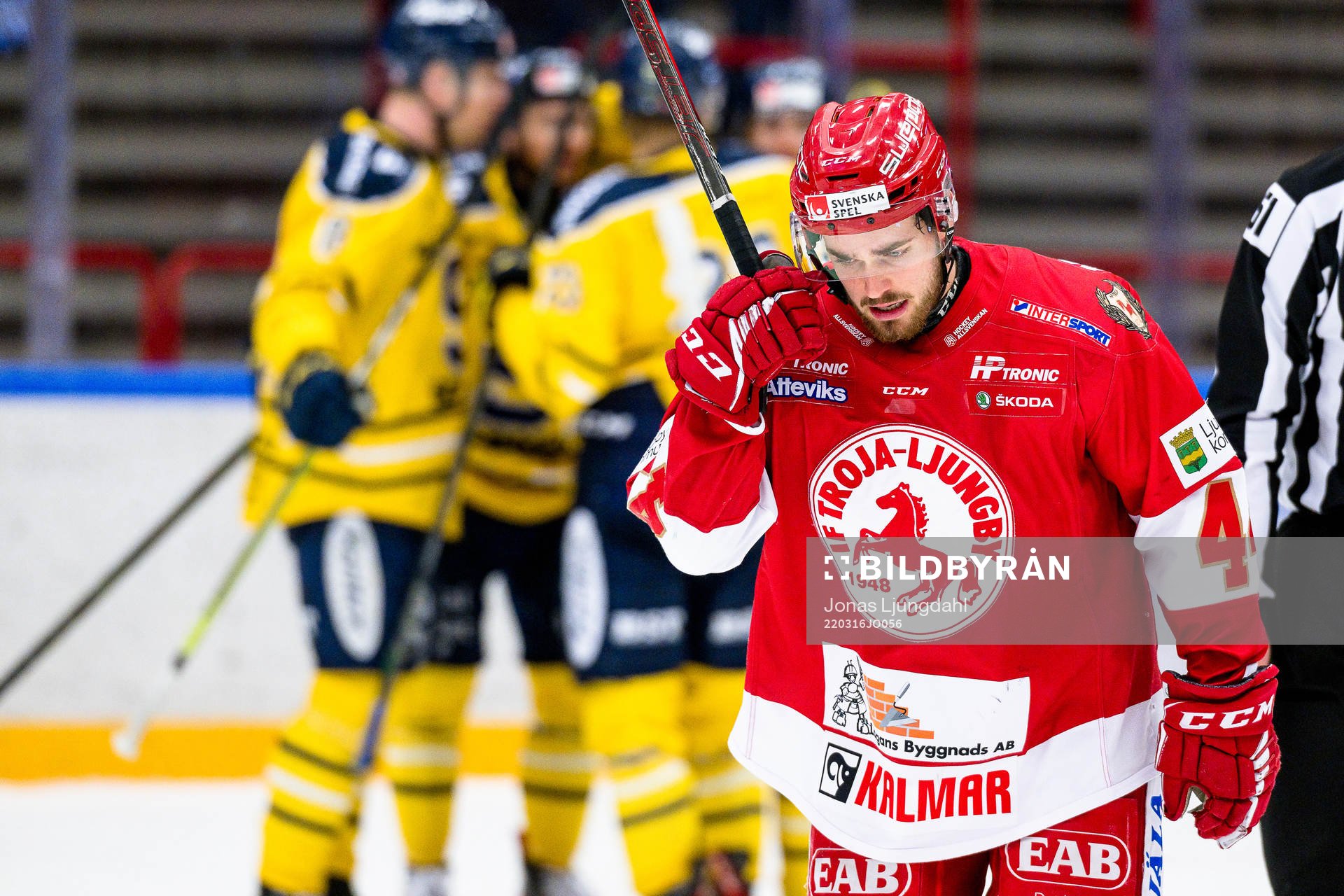 Troja/Ljungbys Arvid Degerstedt deppar