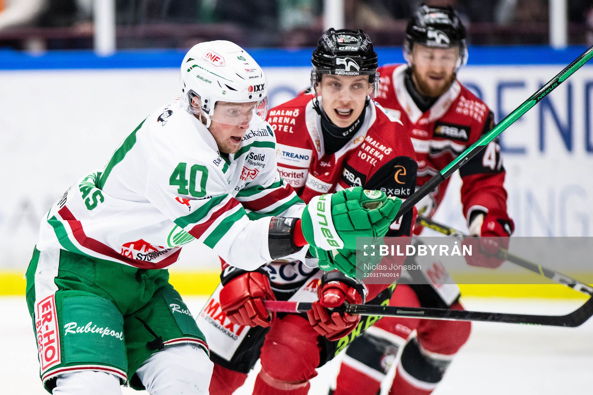Rögles Oskar Stål Lyrenäs och Malmö Redhawks William