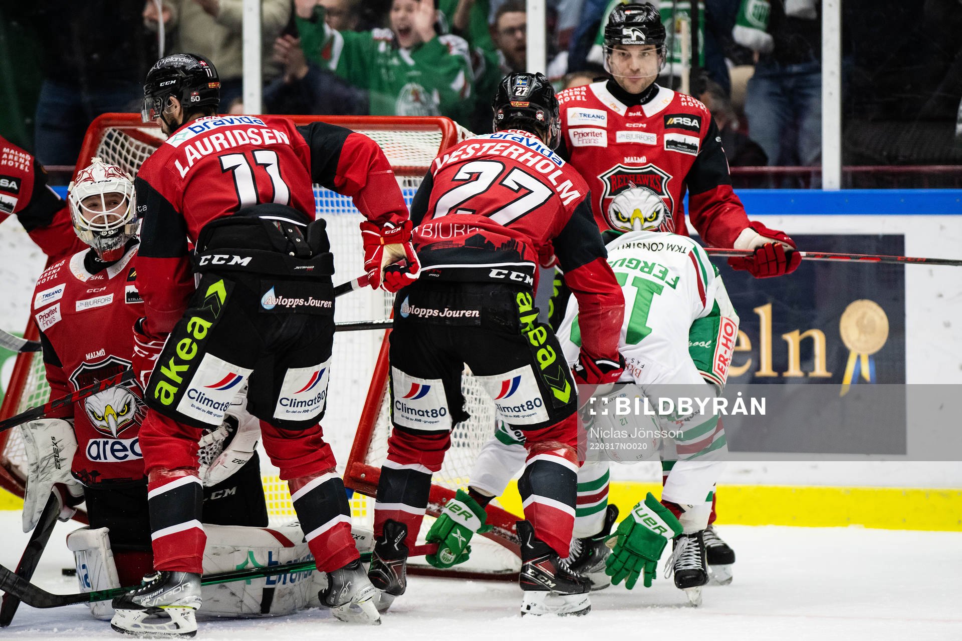 Malmö Redhawks Ponthus Westerholm och Rögles Brady