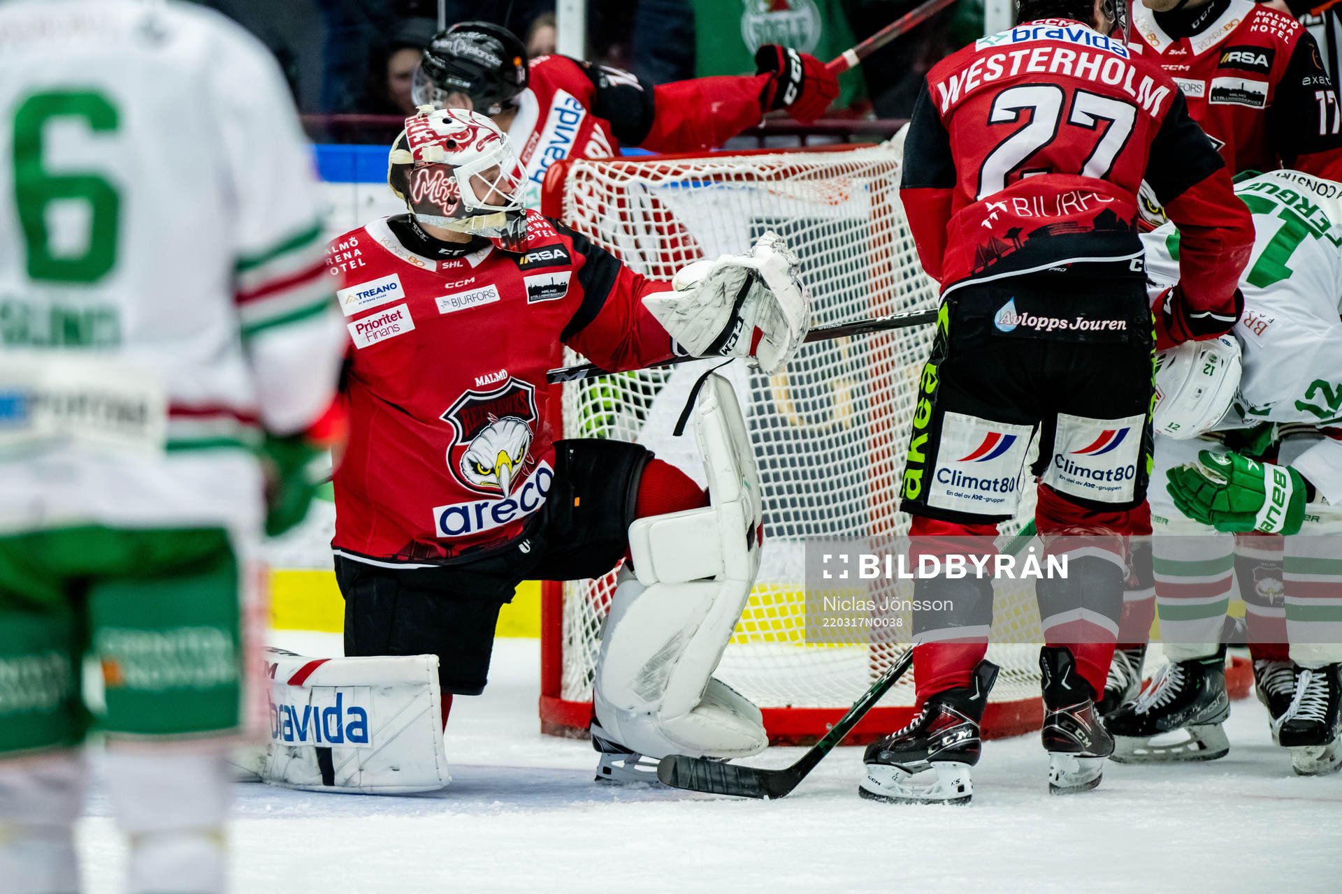 Malmö Redhawks målvakt Daniel Marmenlind deppar