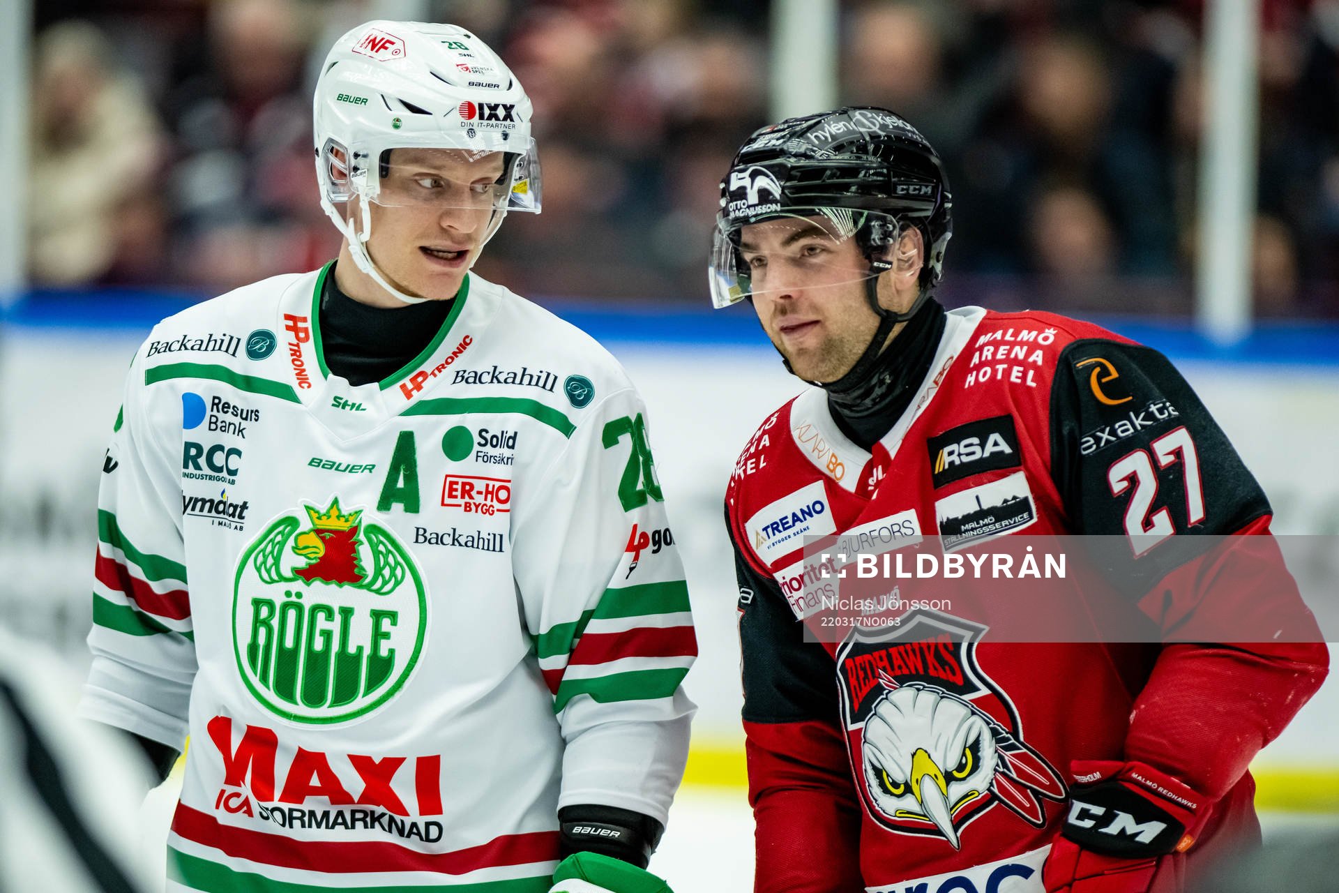 Rögles Anton Bengtsson  och Malmö Redhawks Ponthus