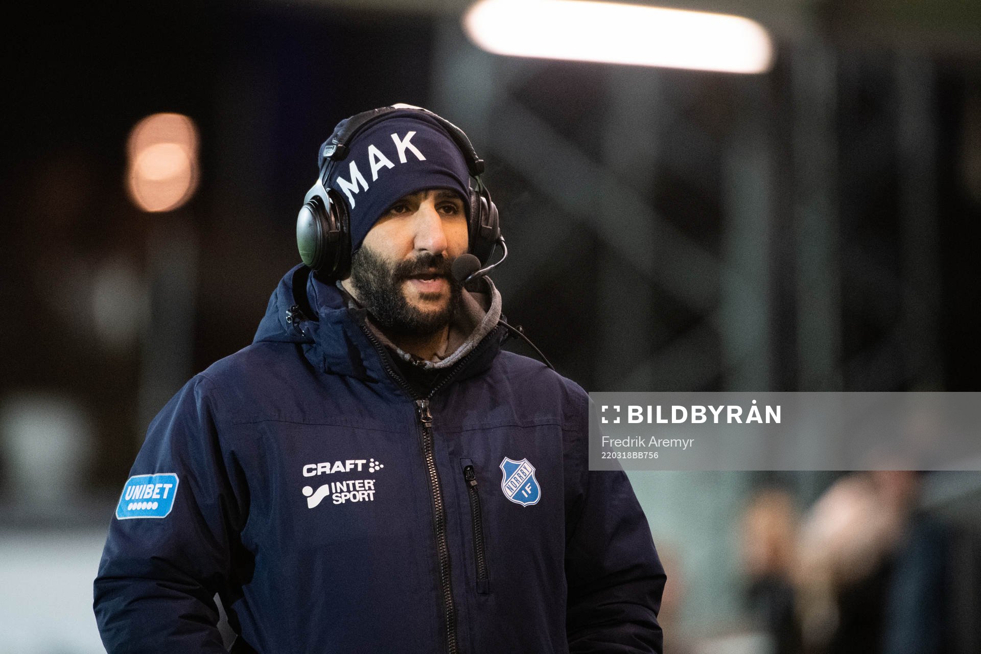 Norrbys manager Mak Lind under träningsmatchen i fotboll mellan IFK Göteborg och Norrby den 18 mars 2022 i Göteborg. 