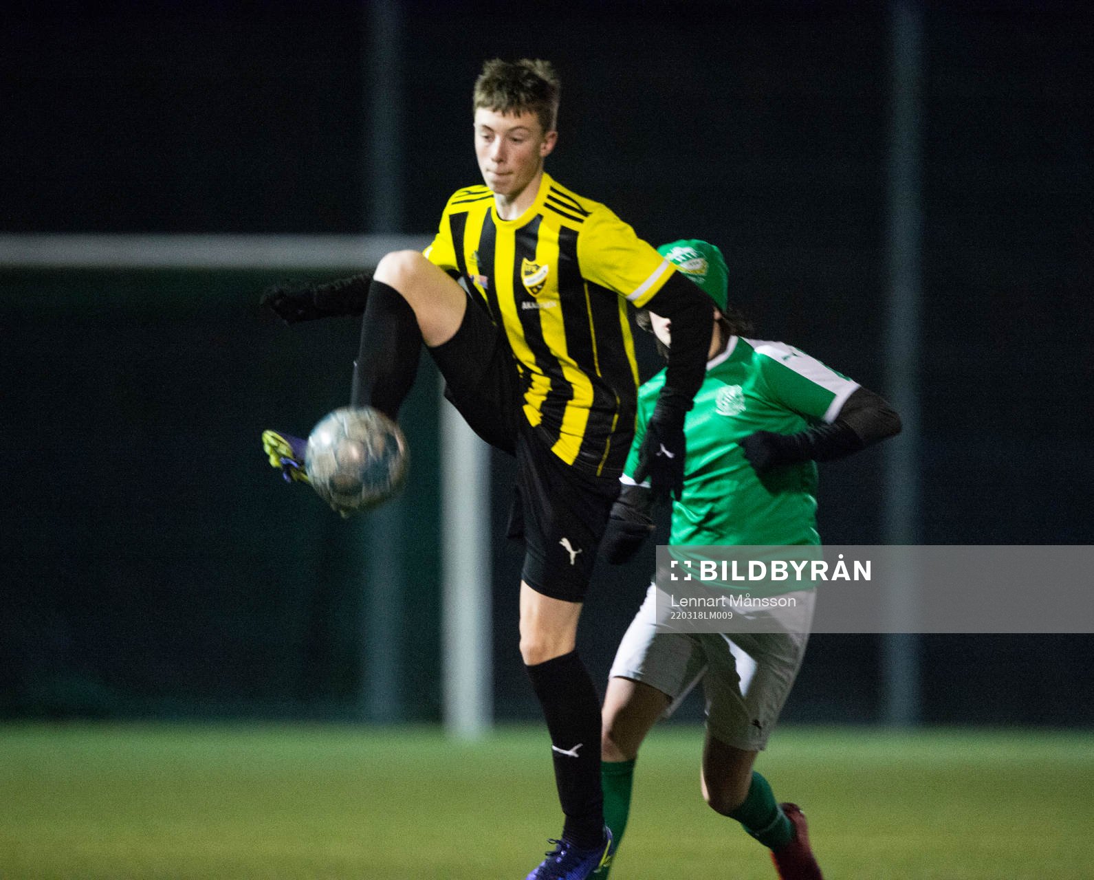IFK Hässleholms Gustav. Persson i matchen för U16 mellan