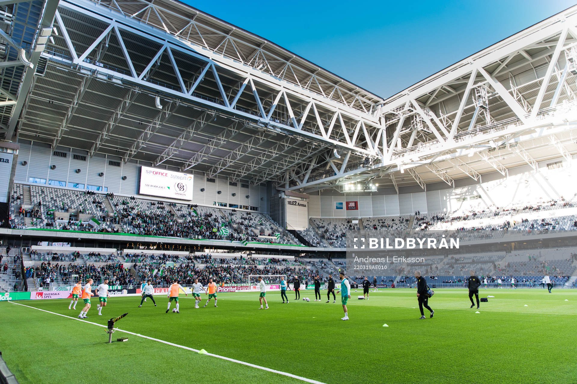 Hammarbys spelare värmer upp