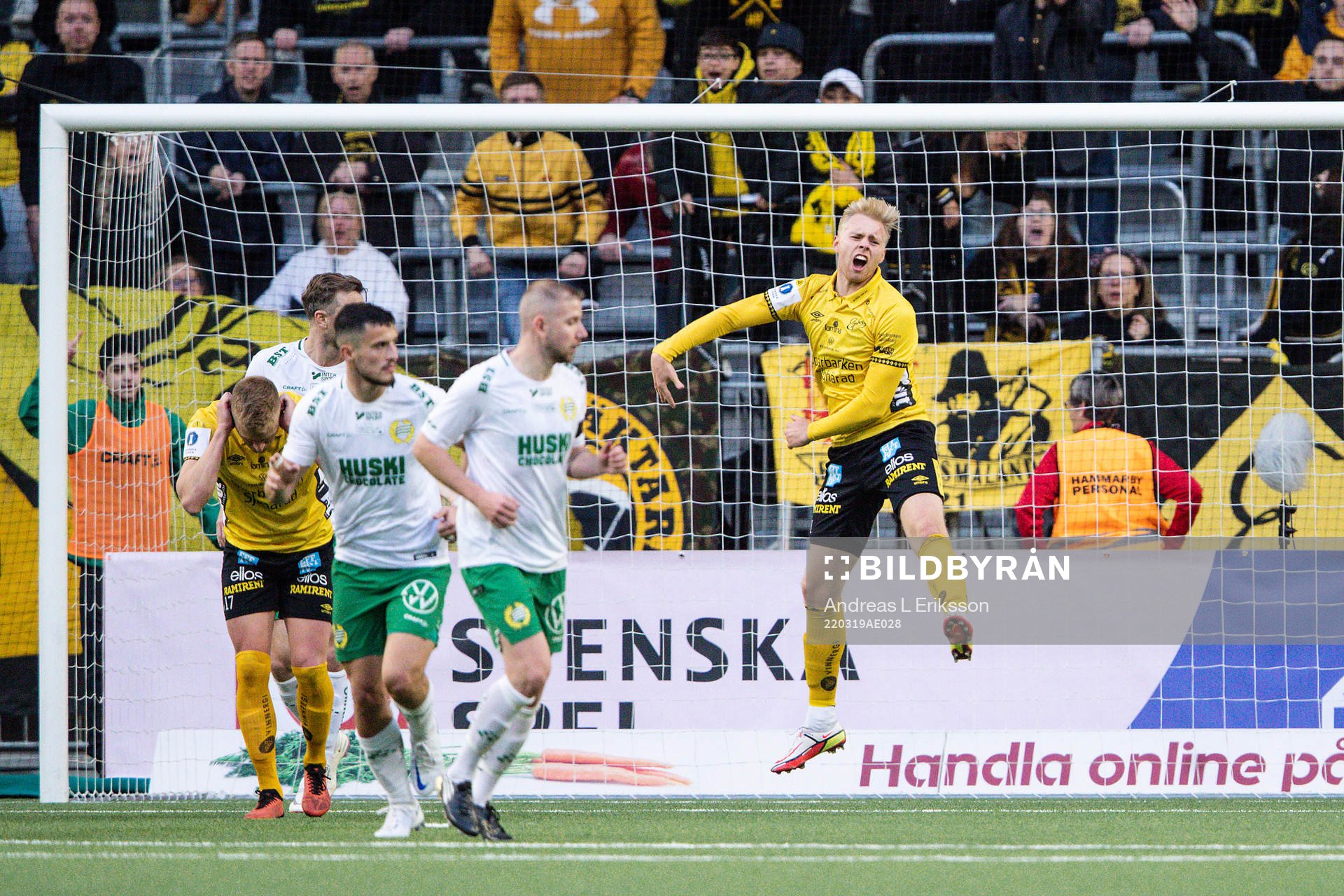 Elfsborgs Sveinn Gudjohnsen reagerar