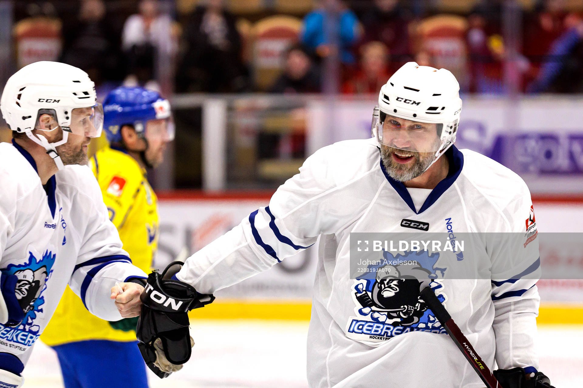 Icebreakers Peter Forsberg jublar med Markus Näslund