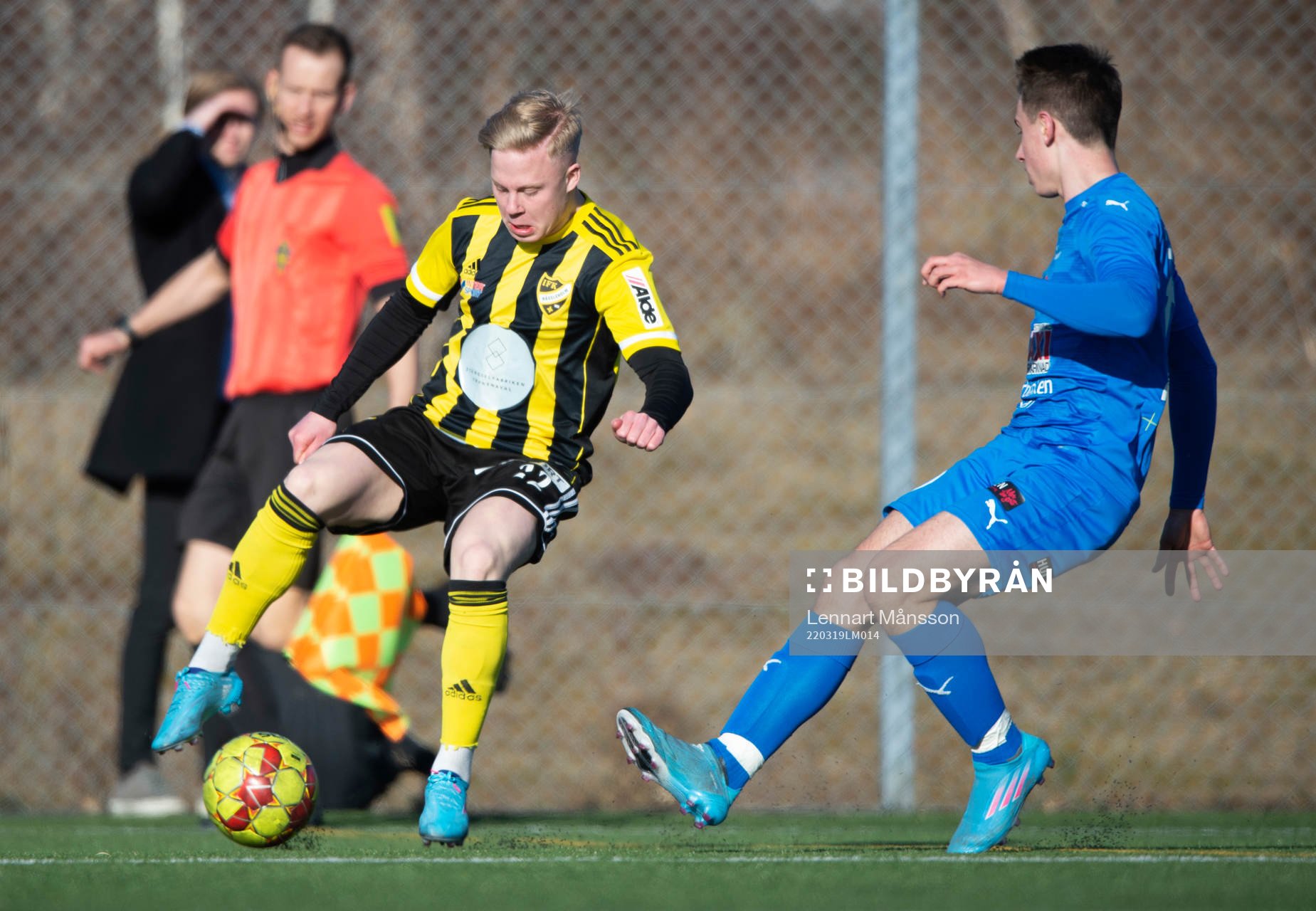 IFK Hässleholms Wictor Willseus i träningsmatchen mellan IFK Hässleholm och Nosaby IF i Hässleholm 19 mars 2022.
