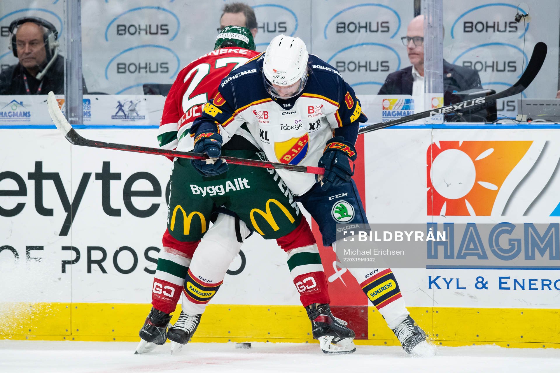Djurgårdens Stefan Warg och Frölundas Teodor Niederbach