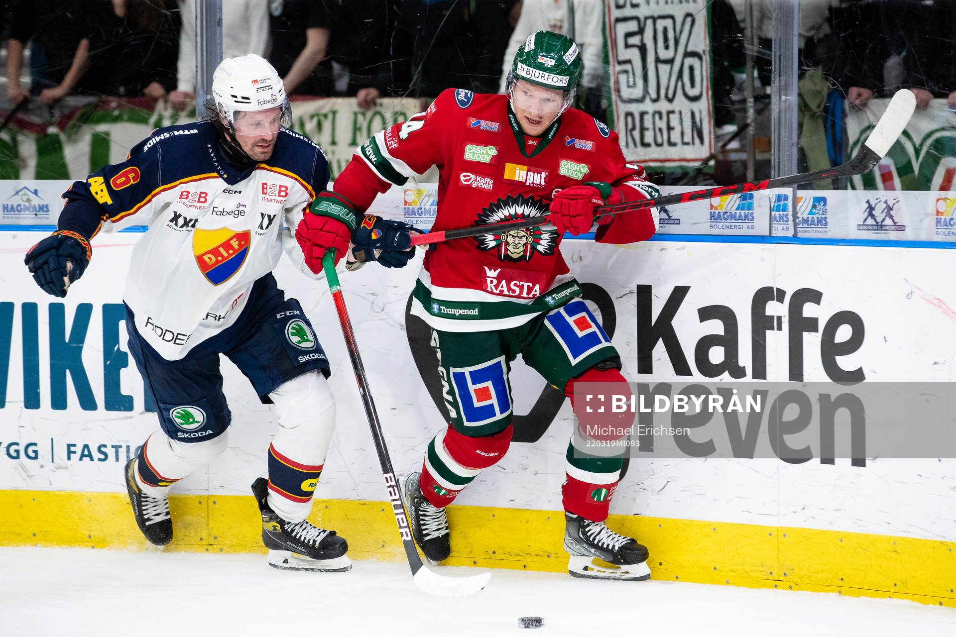 Djurgårdens Stefan Warg och Frölundas Andreas Borgman
