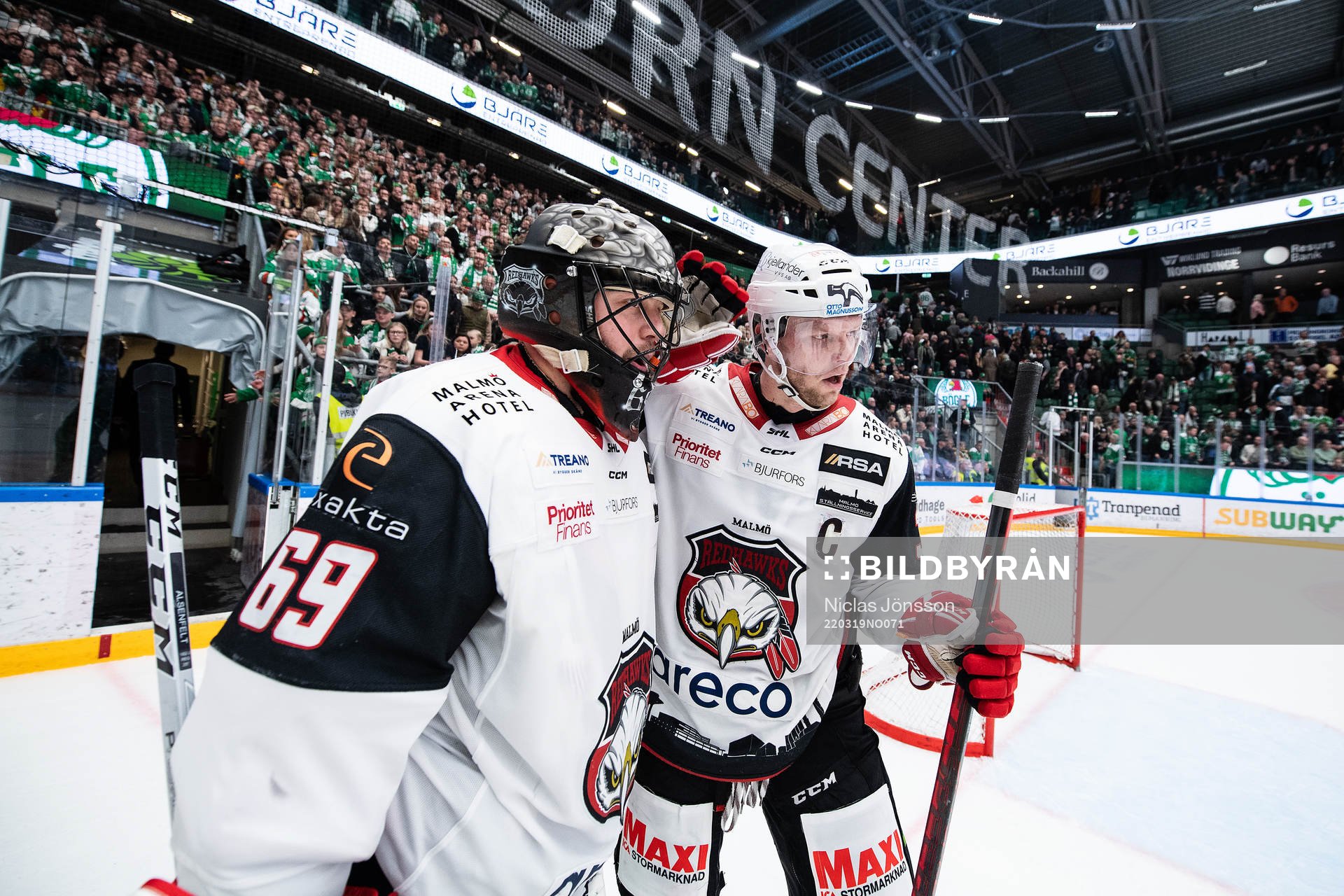 Malmö Redhawks målvakt Oscar Alsenfelt och Carl
