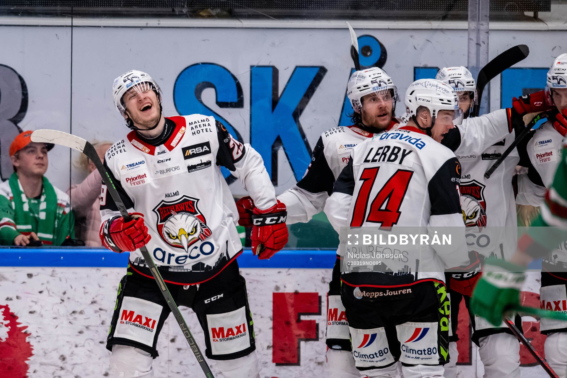 Malmö Redhawks Eric Engstrand jublar