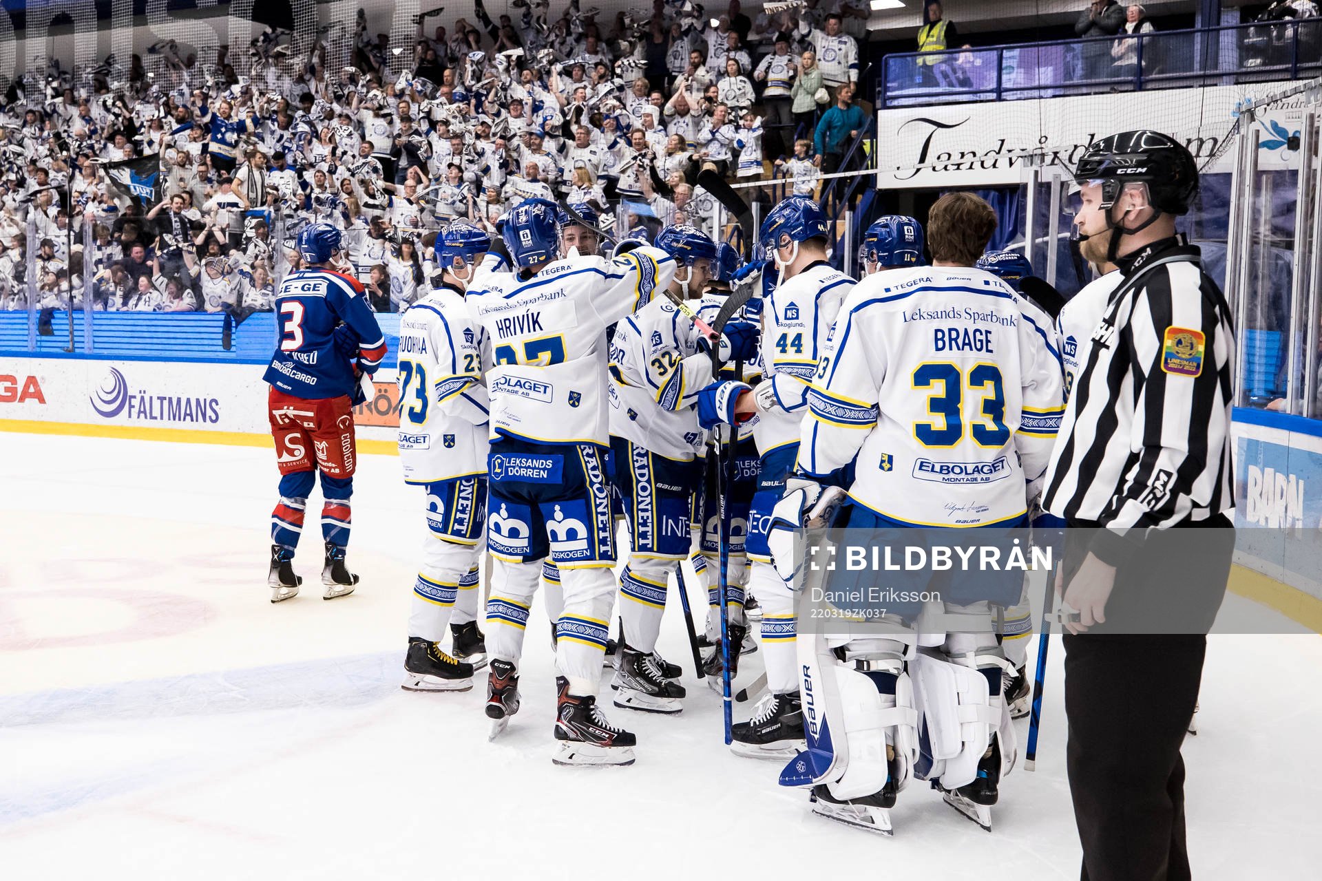 Leksands spelarna jublar