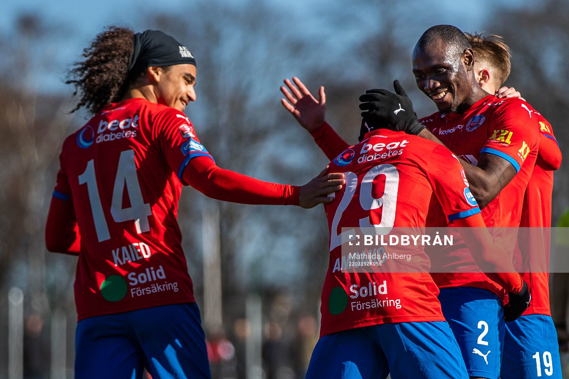 Helsingborgs Adam Kaied, Joseph Amoako och Ravy Tsouka-Dozi