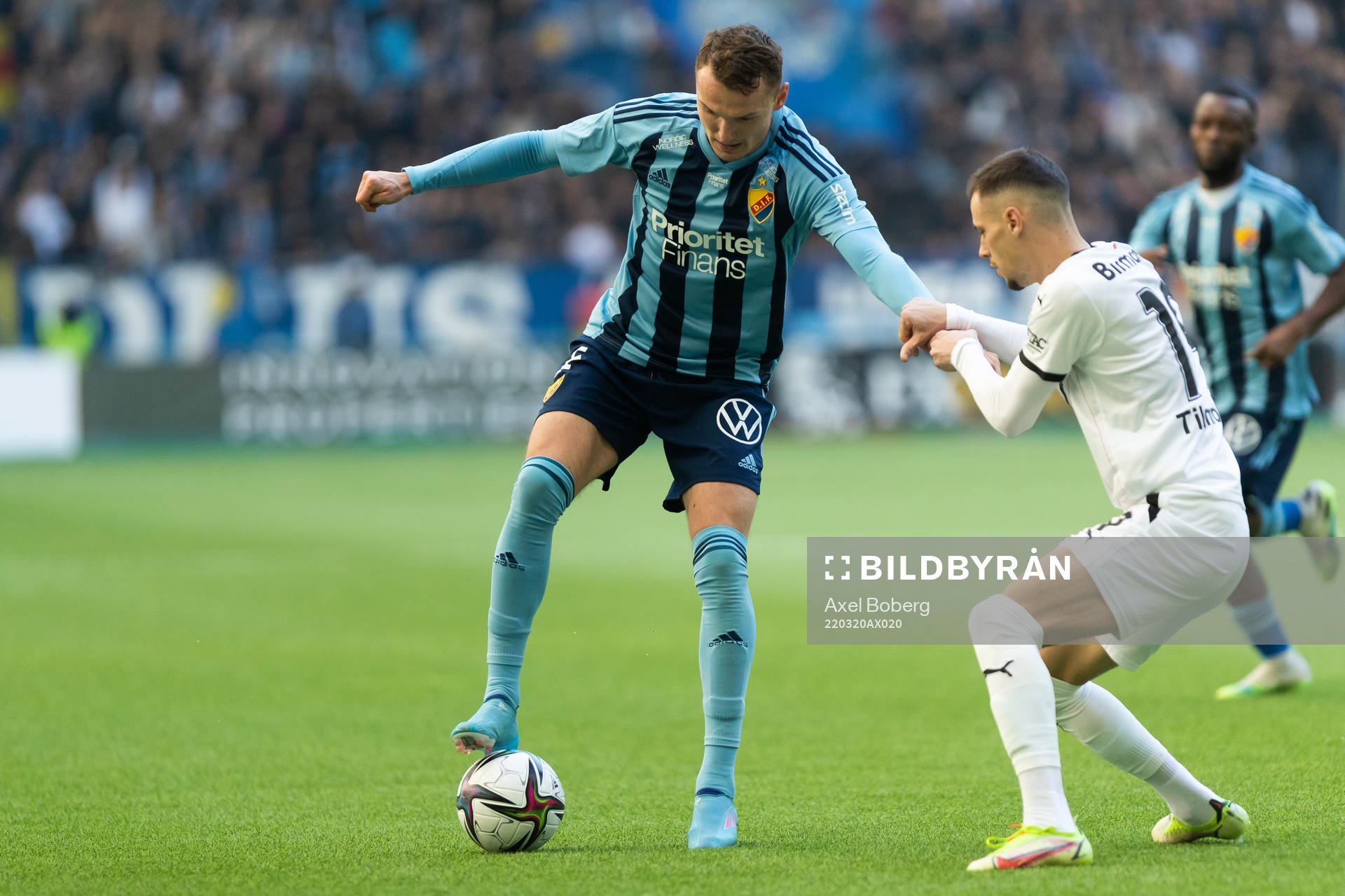 Djurgårdens Piotr Johansson och Malmö FFs Veljko