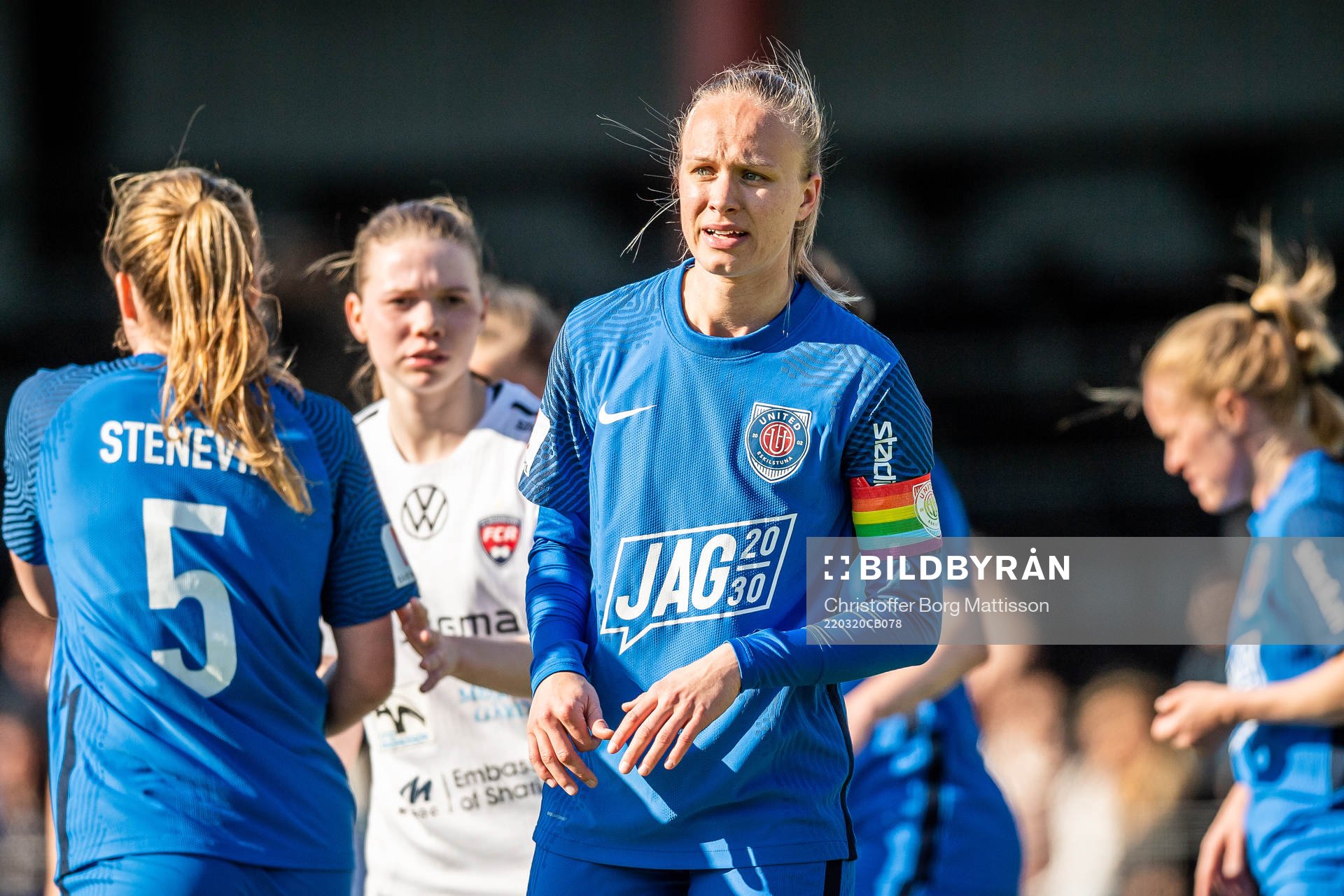 Eskilstunas Matilda Plan under fotbollsmatchen i Svenska Cupen mellan FC Rosengård och Eskilstuna United den 20 mars 2022 i Malmö.