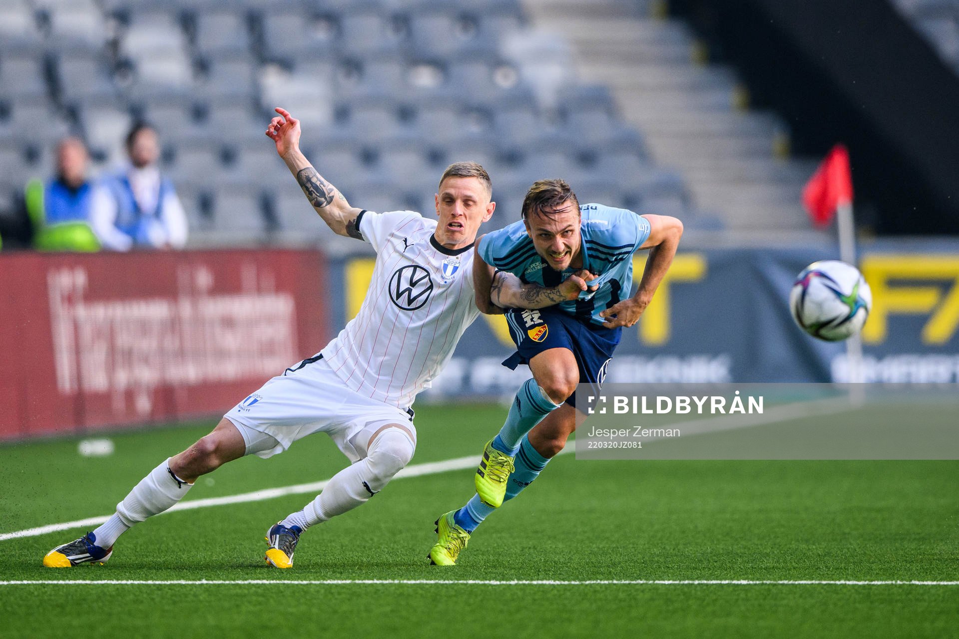 Malmö FFs Sören Rieks och Djurgårdens Pierre Bengtsson