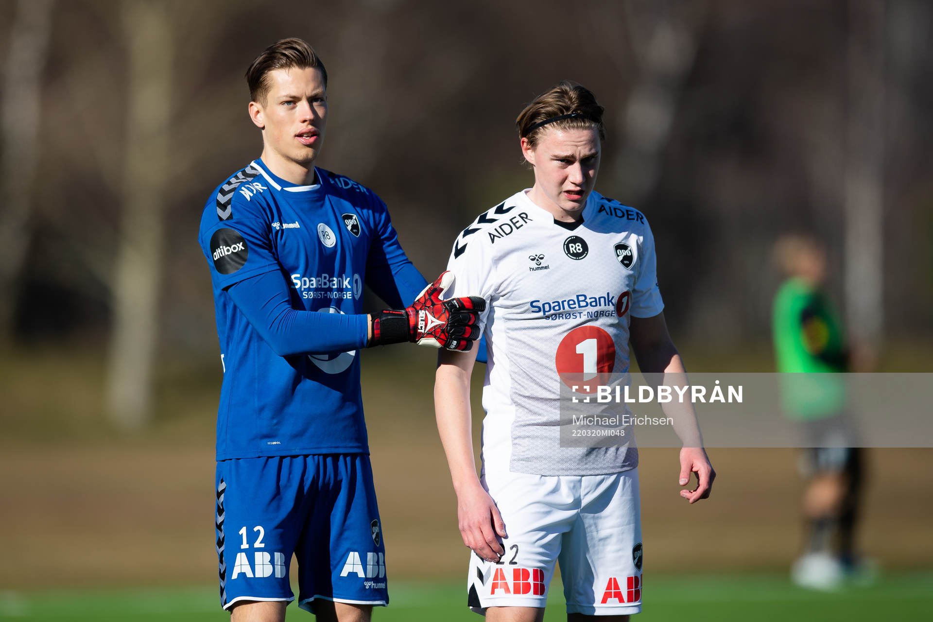 Odds målvakt Leopold Wahlstedt och Abel William Stensrud