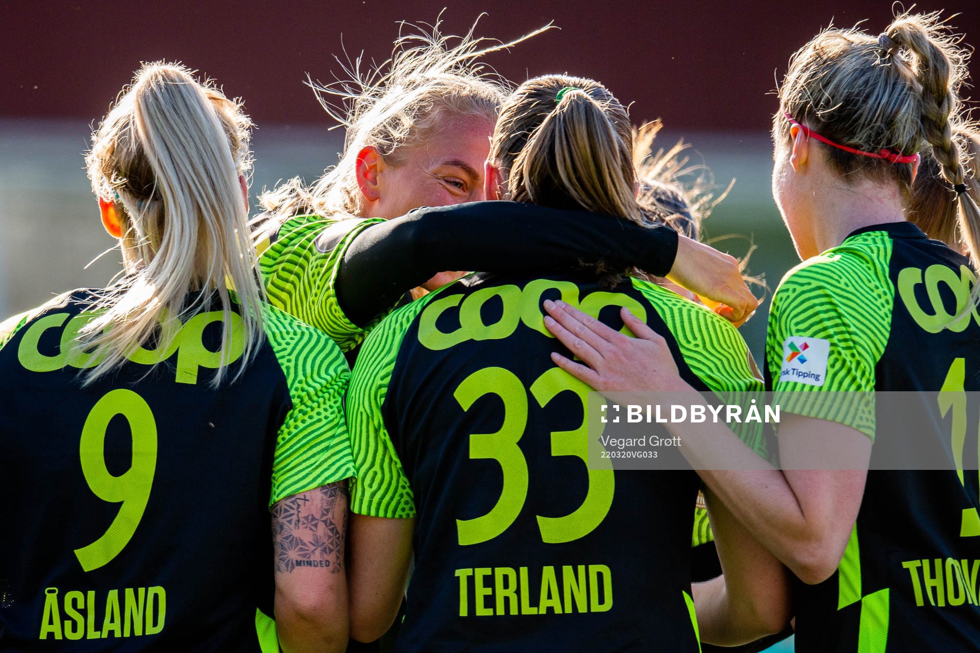 Elisabeth Terland of Brann celebrates with teammate Guro