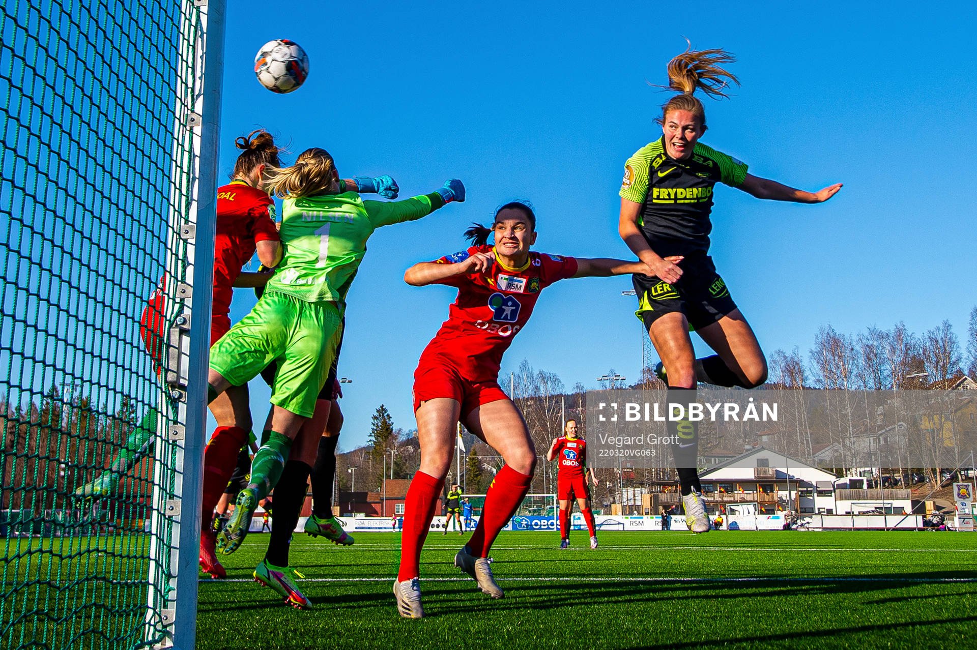Marthine Østenstad of Brann scores the 1-3 goal past