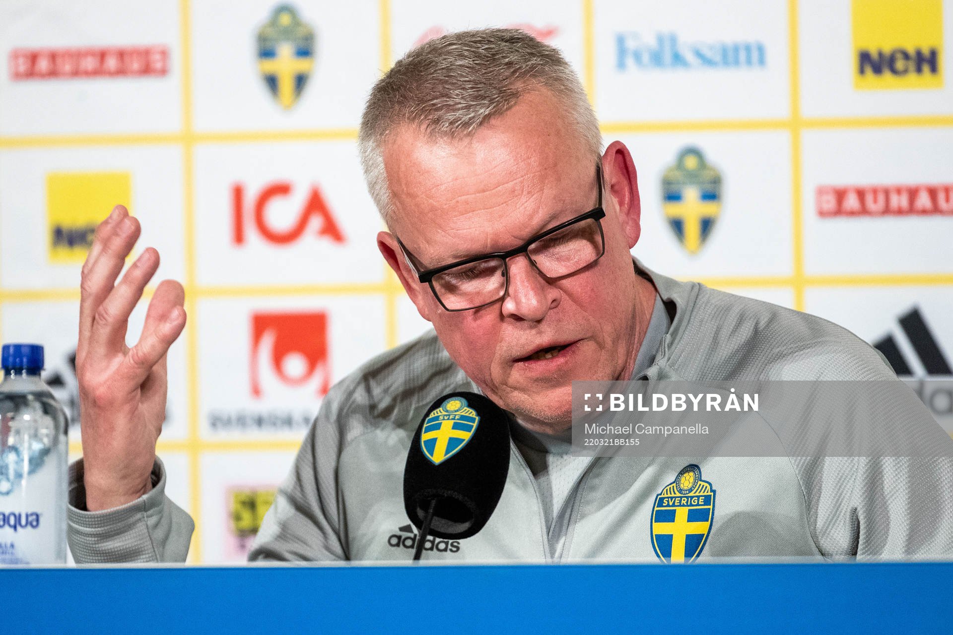 during a press conference and training