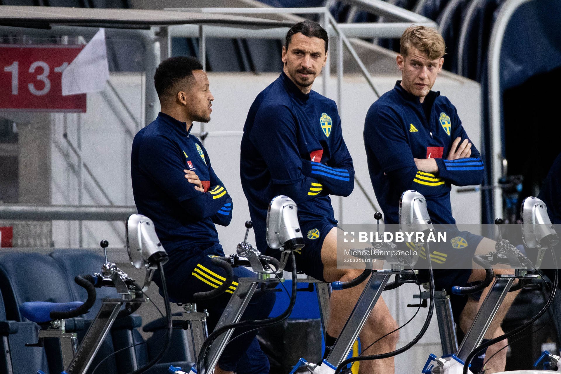 Martin Olsson, Zlatan Ibrahimovic and Filip Helander of the